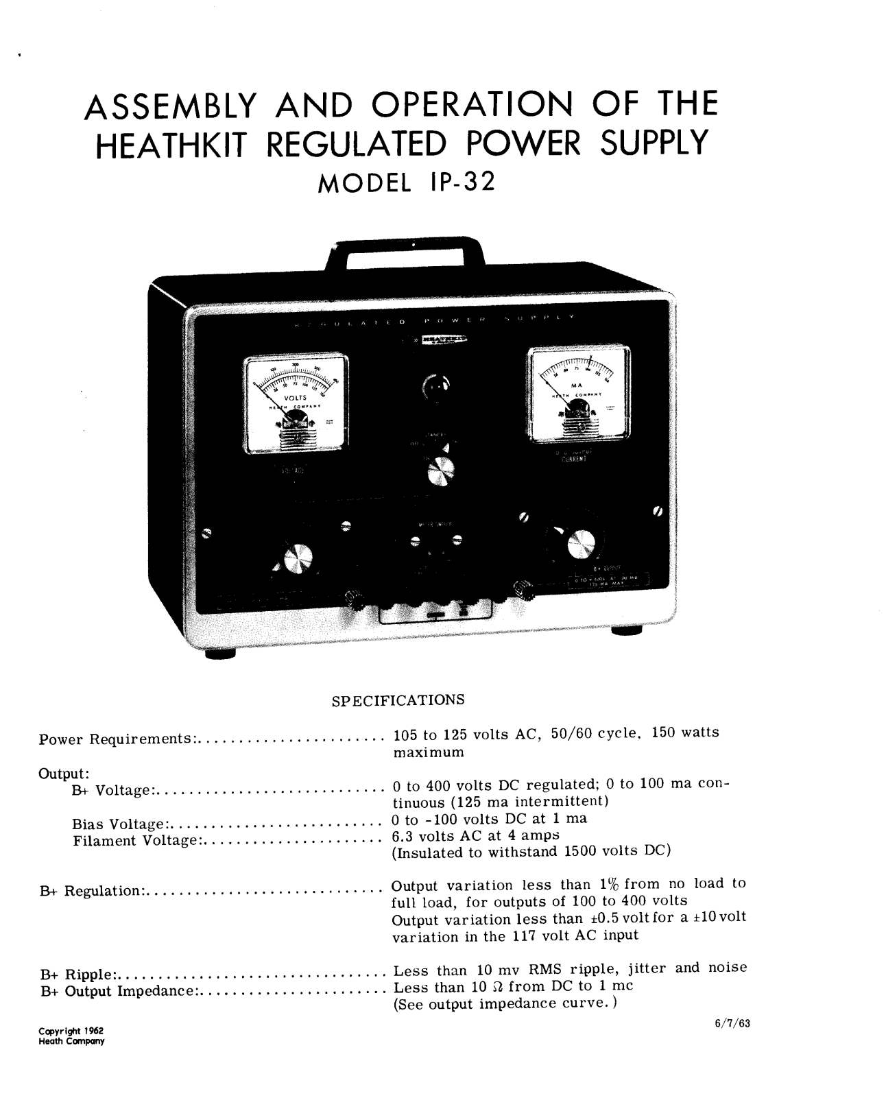 Heathkit IP-32 User Manual