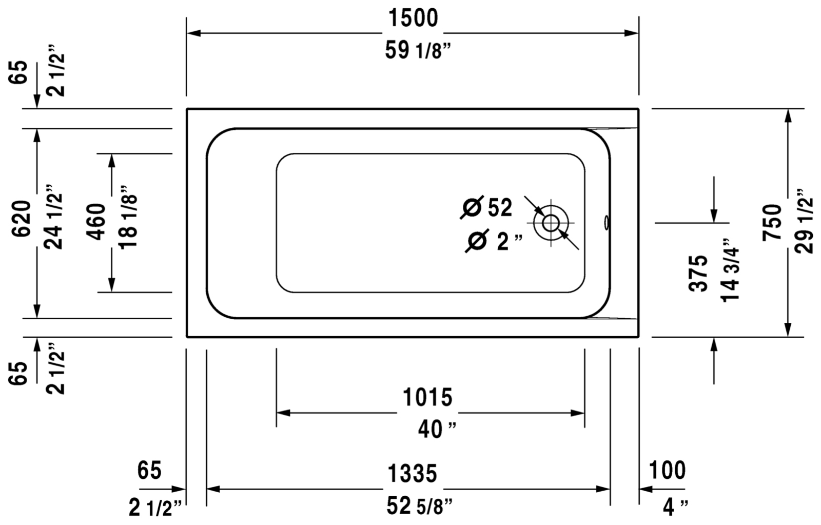 Duravit DRV1666 Dimensions - ManualMachine.com
