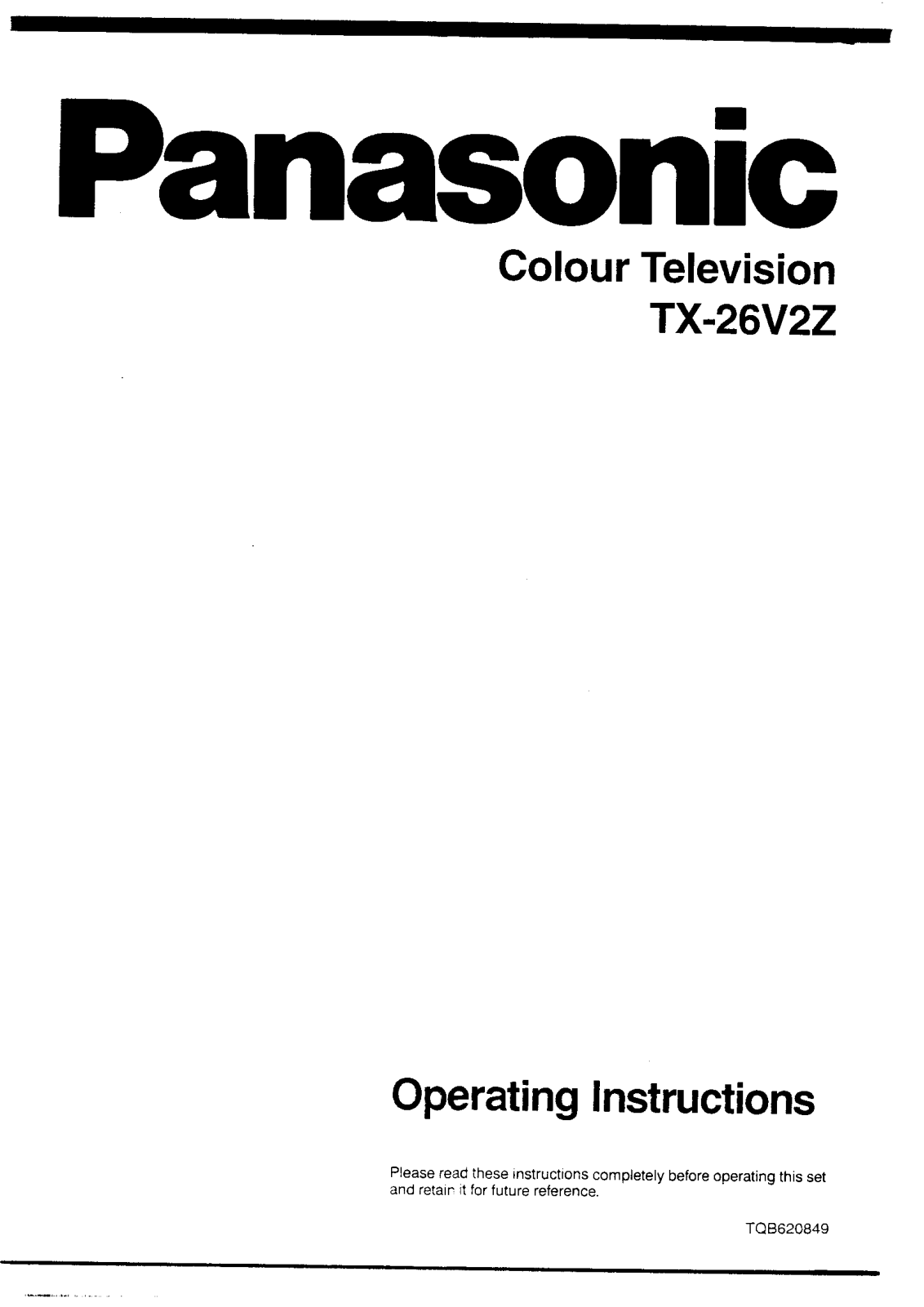 Panasonic TX-26V2Z User Manual