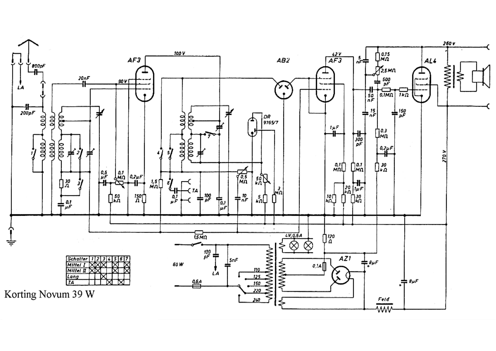 Körting 39-W-Novum Schematic