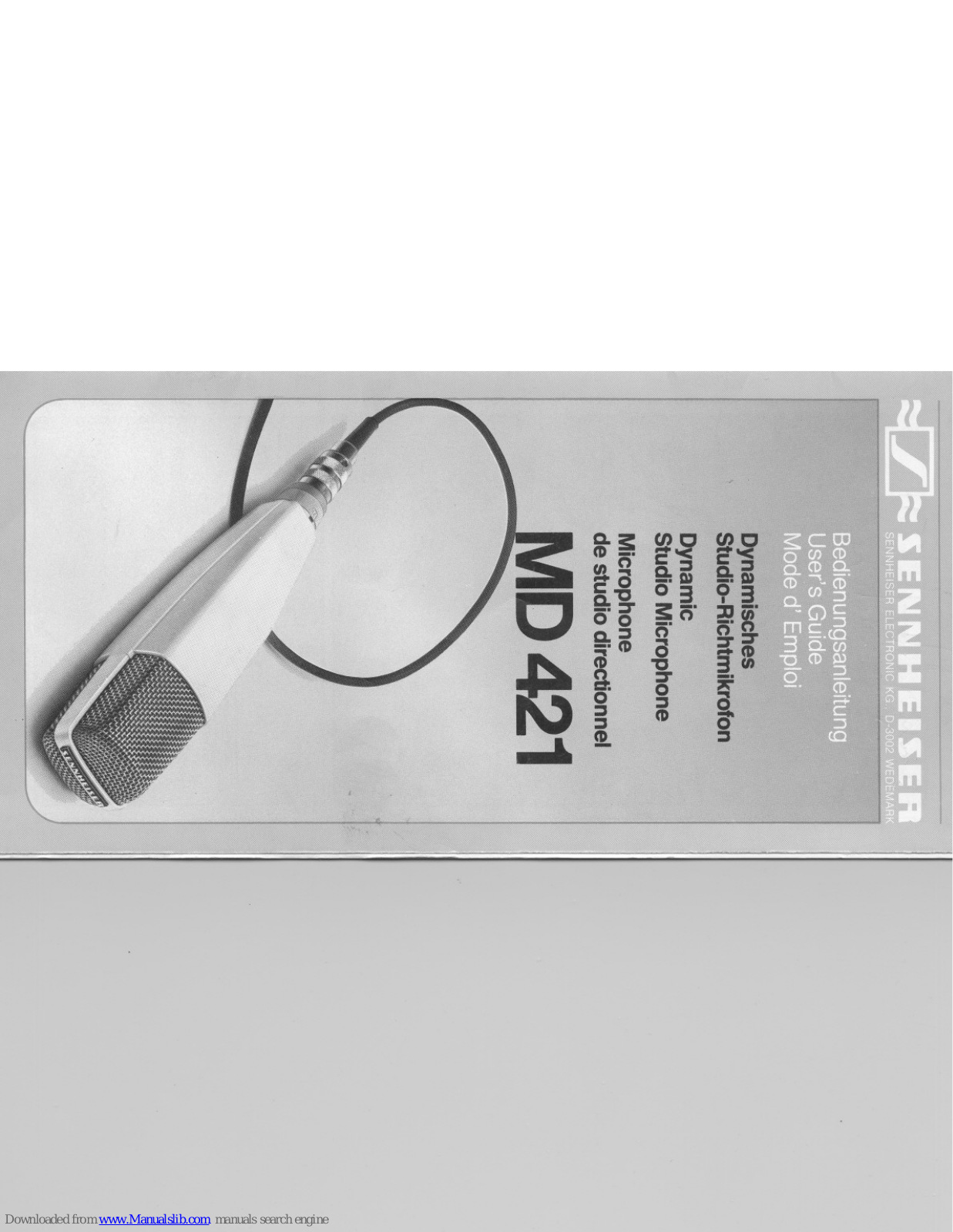 Sennheiser MD 421 N, MD 421-2, MD 421-U User Manual