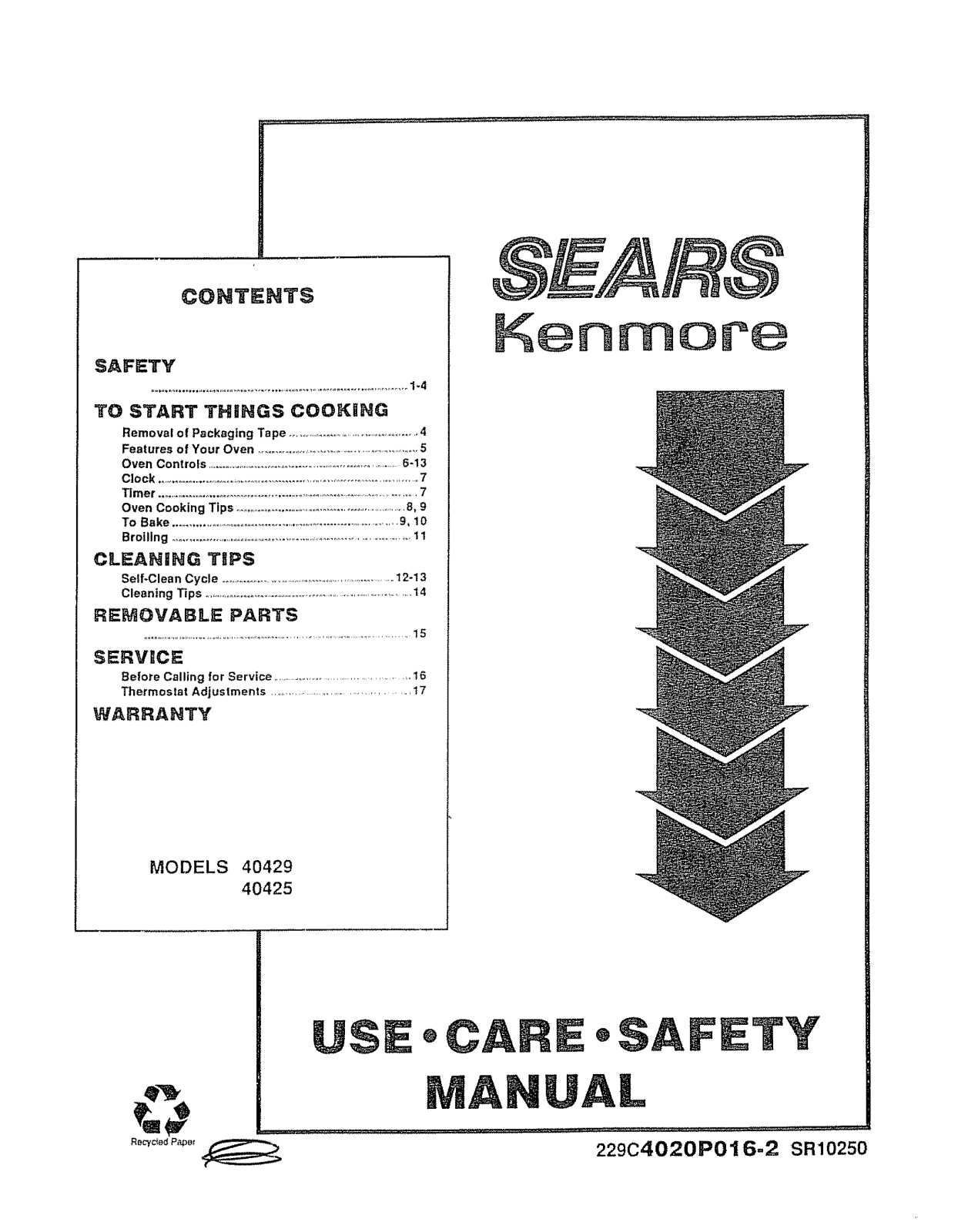 Kenmore 9114042593, 9114042994 Owner’s Manual