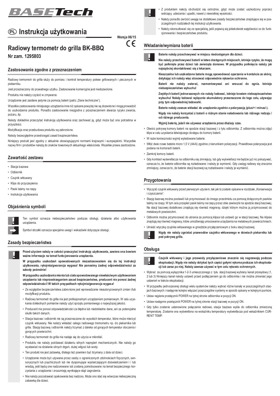 Basetech BK-BBQ User guide