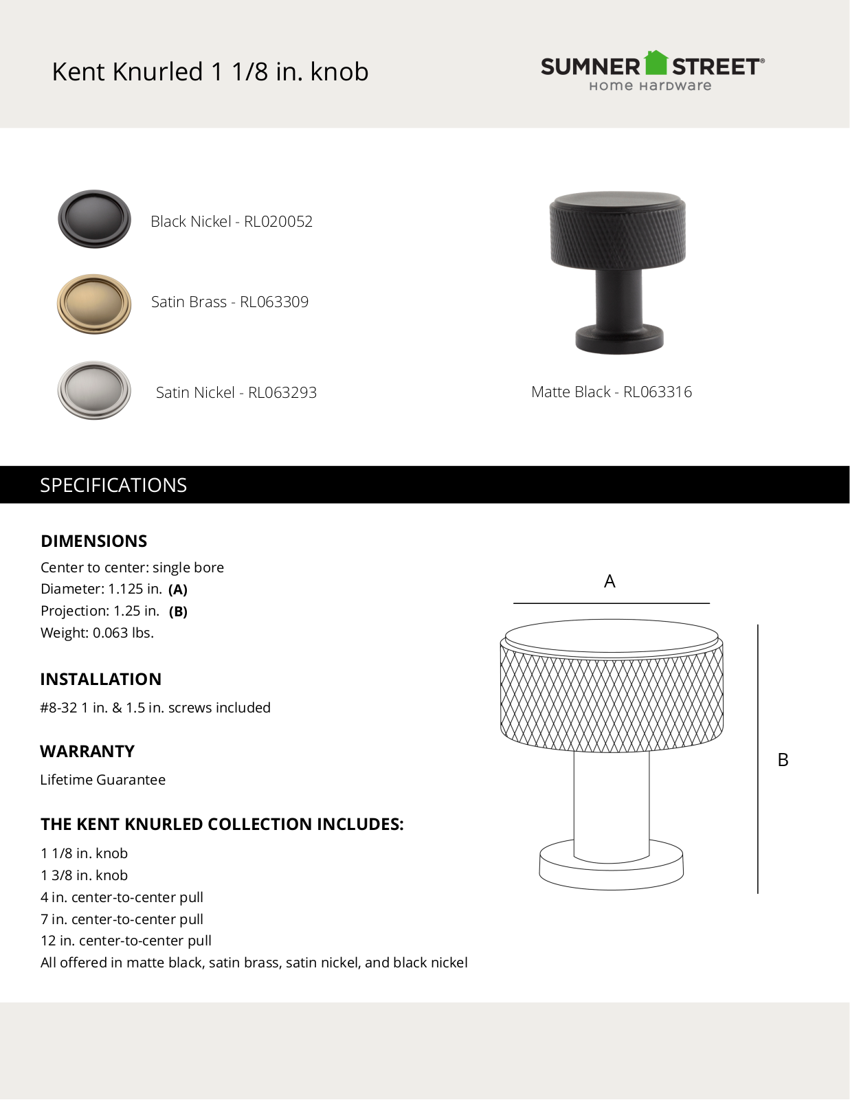Sumner Street Home Hardware CTHD1262 Specifications - ManualMachine.com