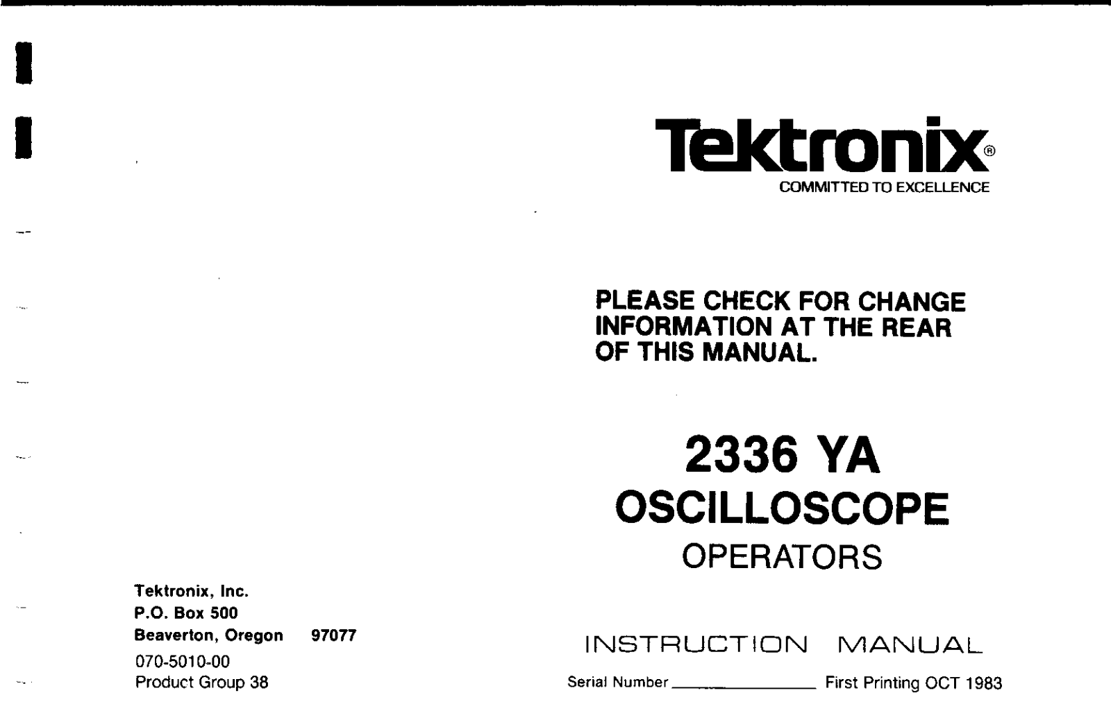 Tektronix 2336 schematic