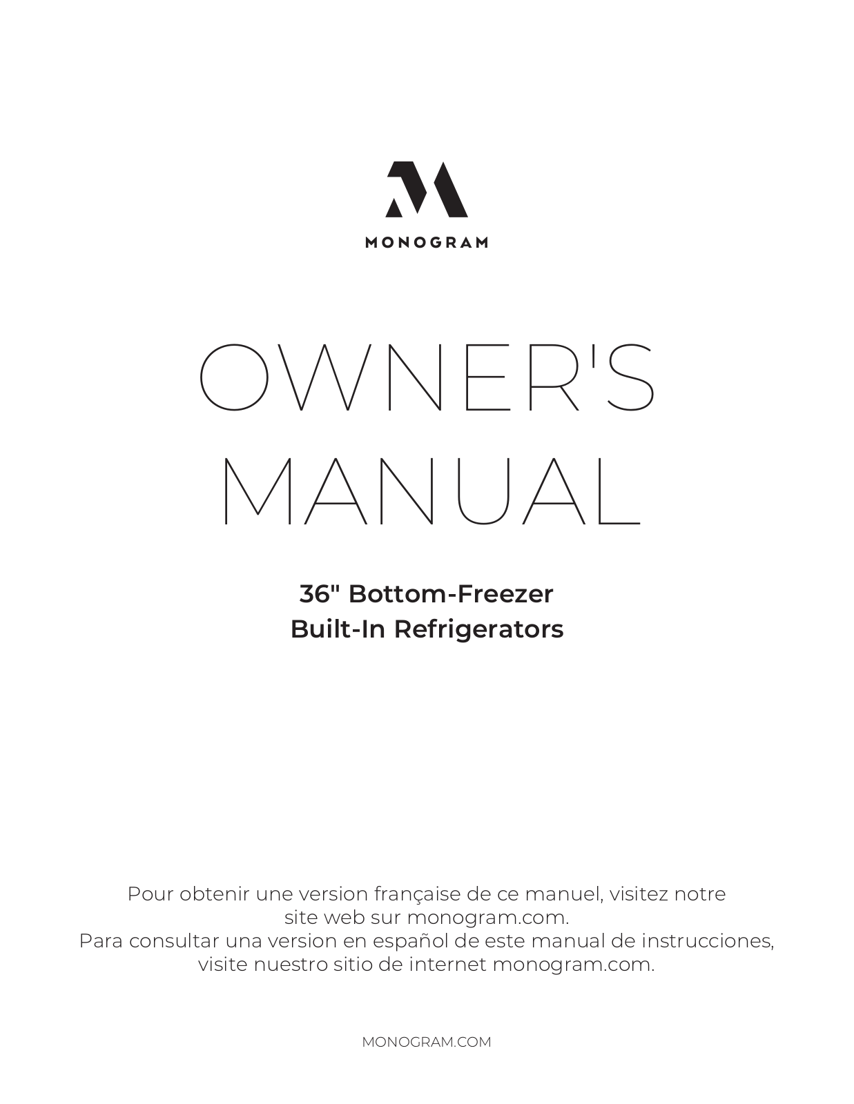 Monogram ZICS360NNRH, ZIC360NNRH User Manual