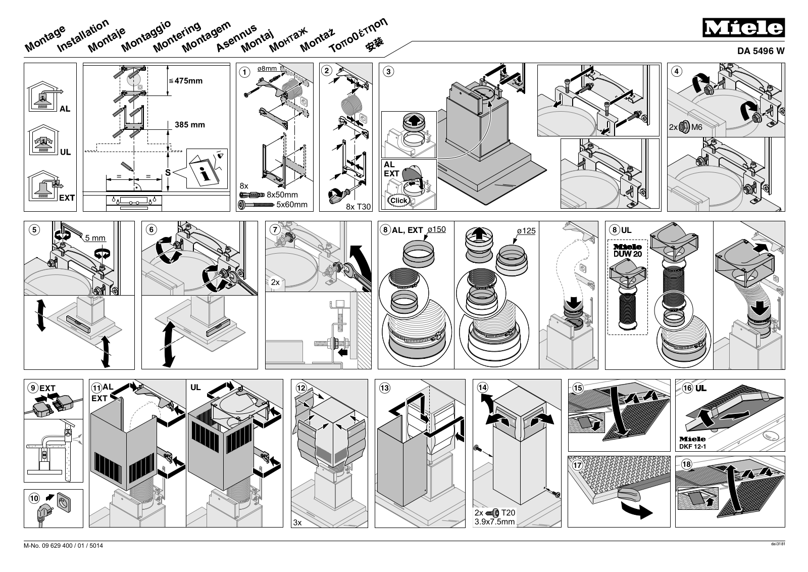 Miele DA 5496 W assembly instruction