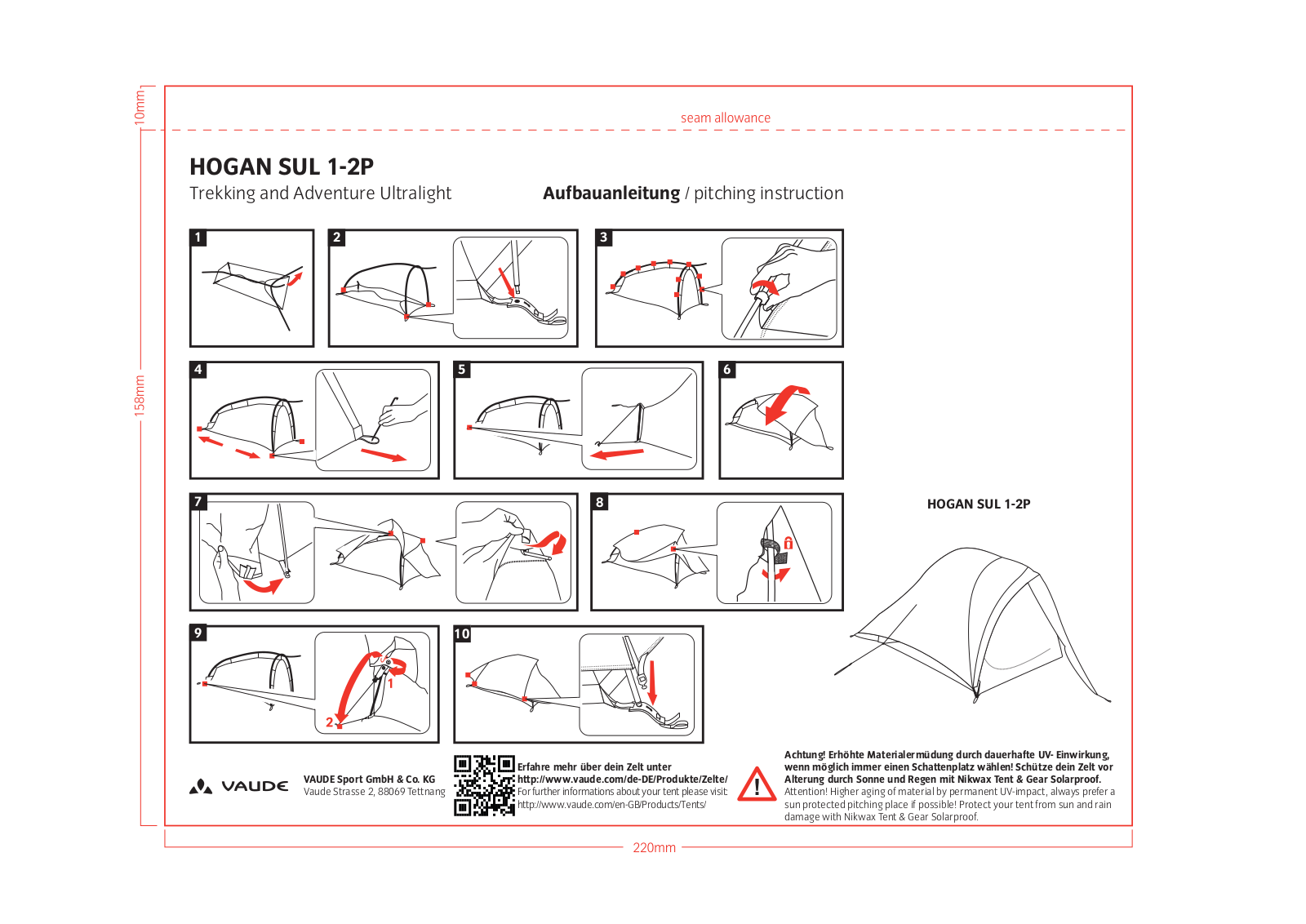 Vaude HOGAN SUL 1-2P User guide - ManualMachine.com