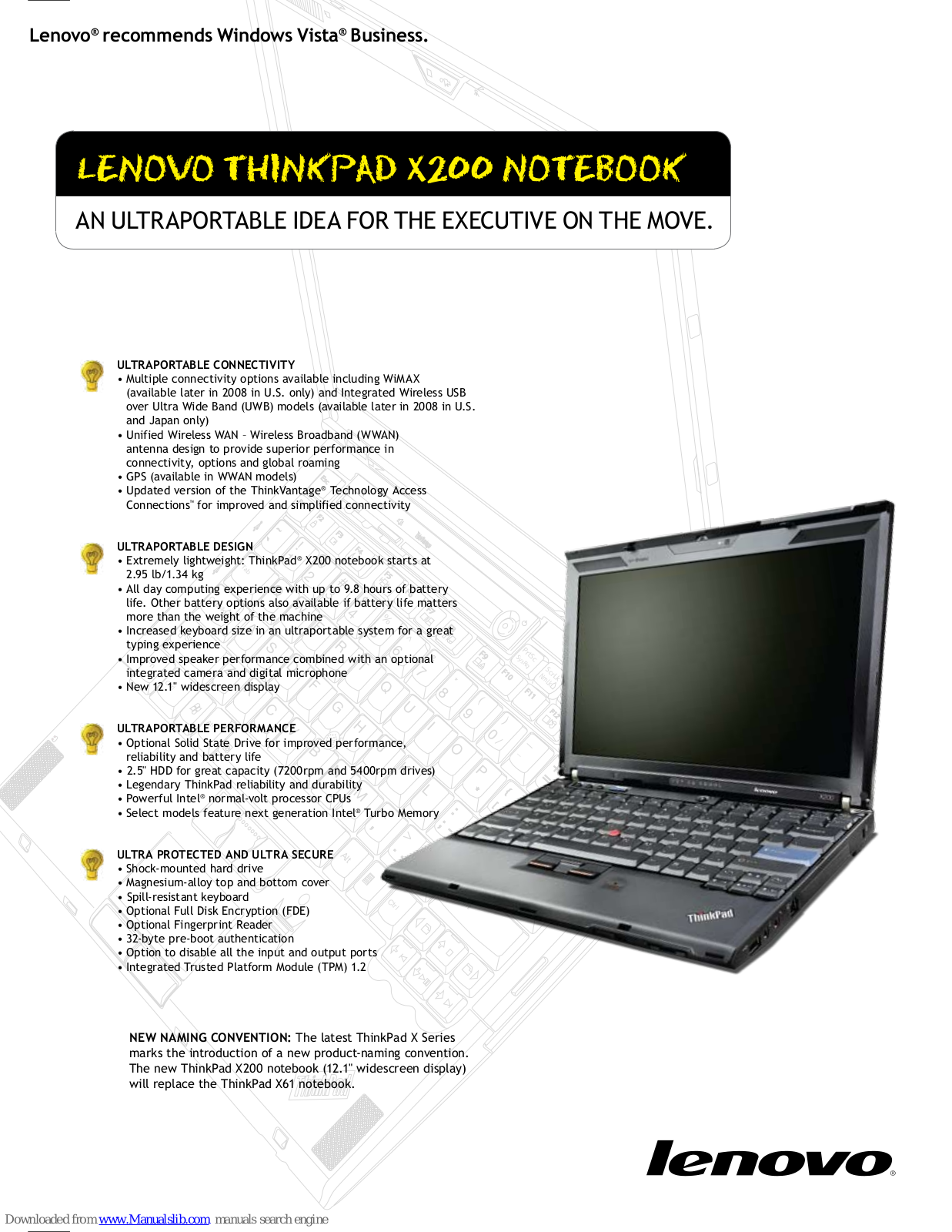 Lenovo 74585HU, 7458B18, ThinkPad X200 User Manual