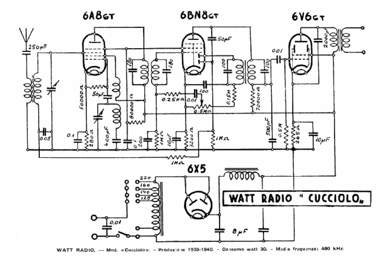 Watt Radio cucciolo schematic