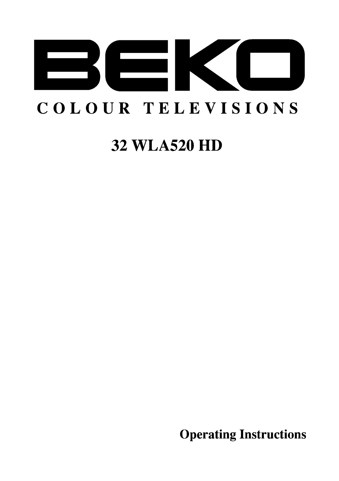 Beko 32WLA520HD User Manual