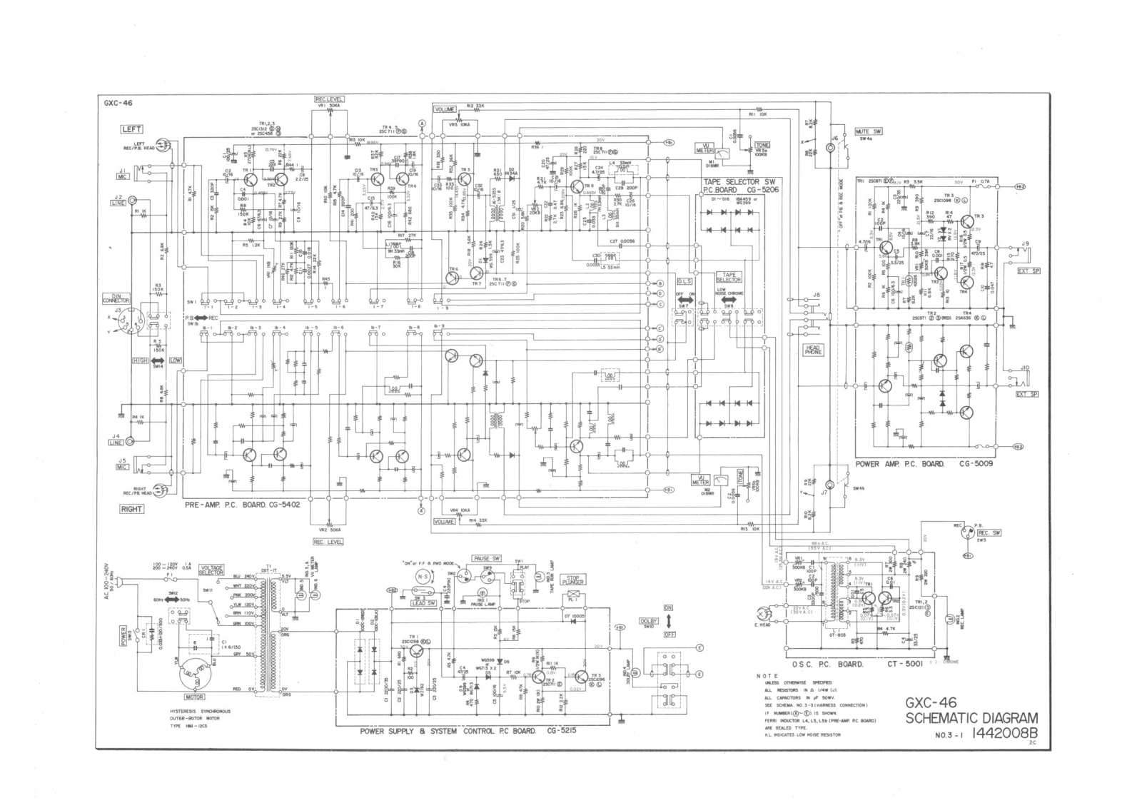 Akai GXC-46, GXC-46-D Schematic