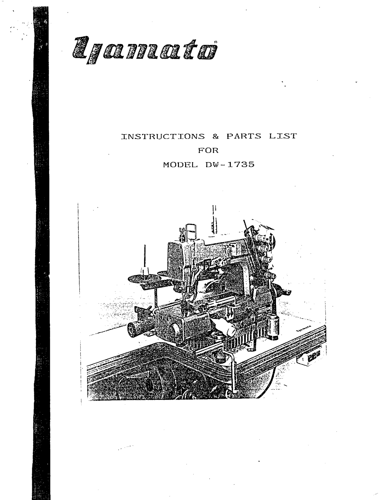 YAMATO DW-1735 Parts List