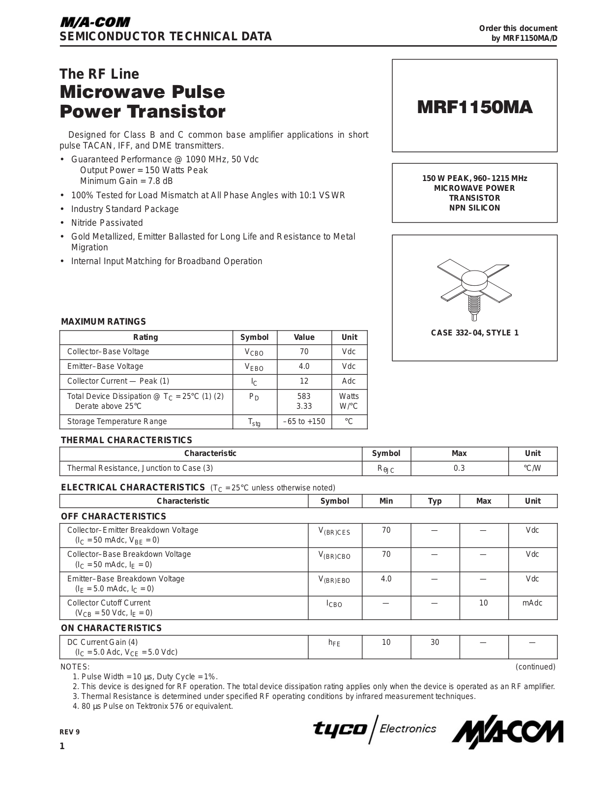 M A COM MRF1150MA Datasheet