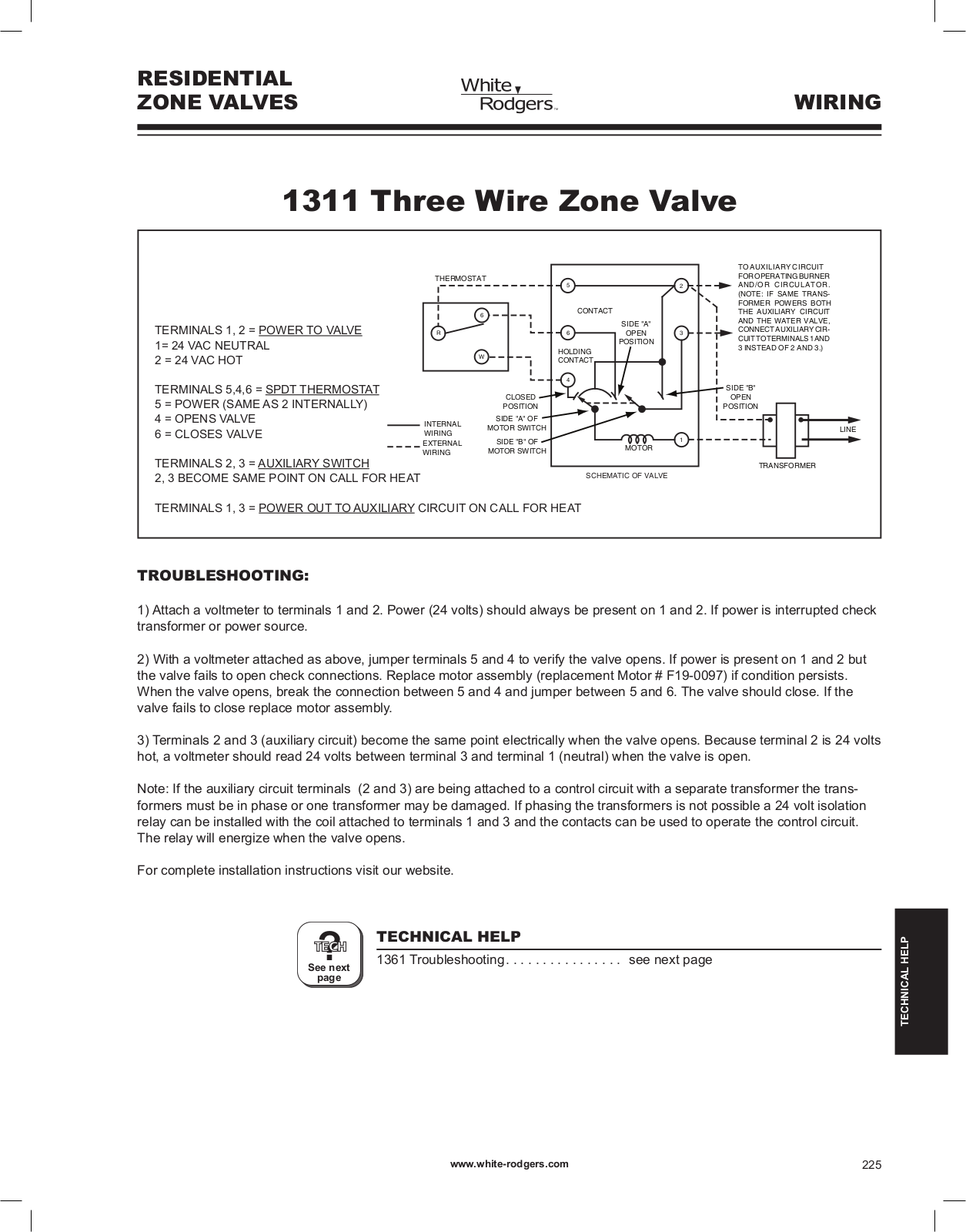 White Rodgers 1311-102, 1311-103, 1311-104 Troubleshooting