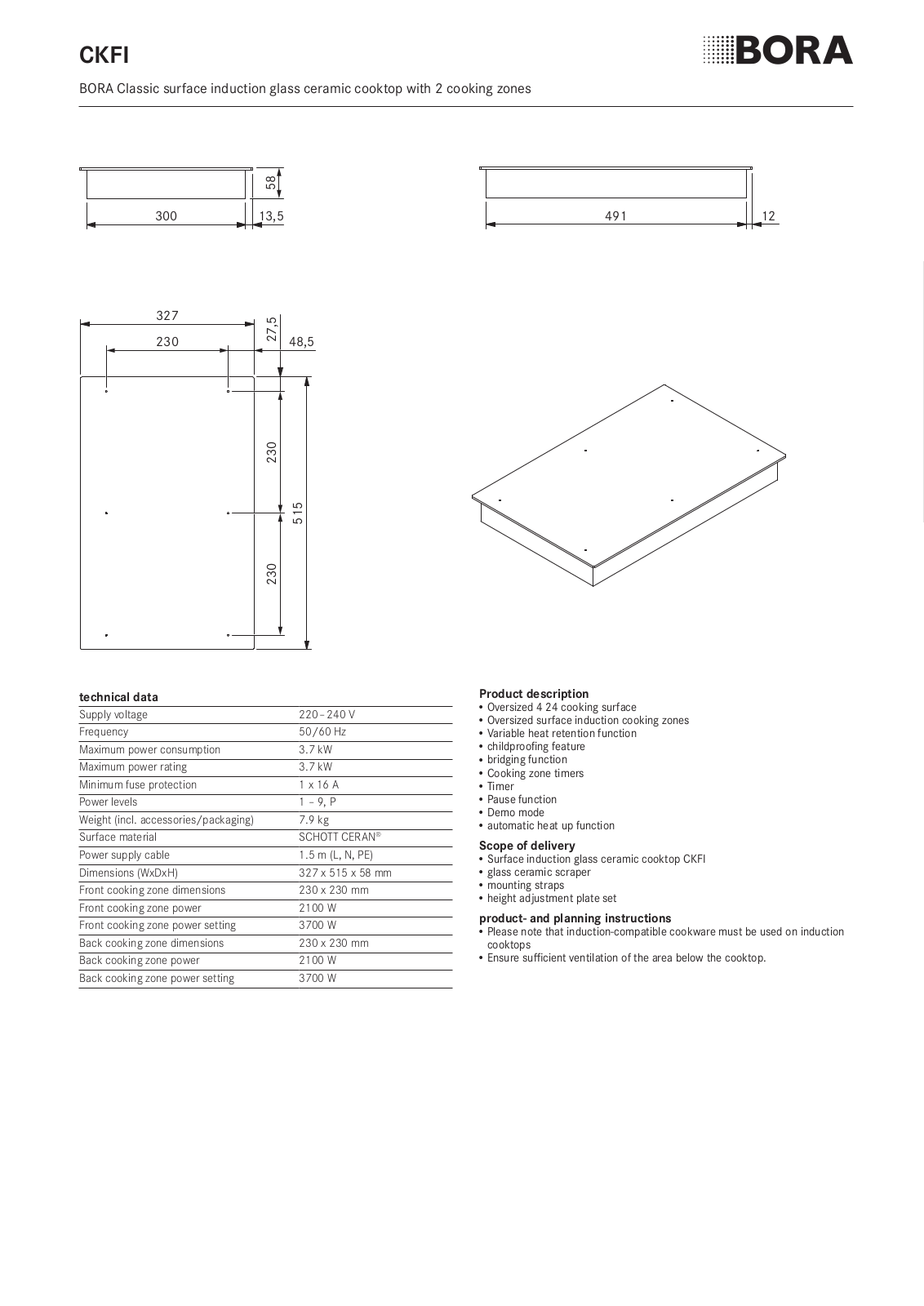 Bora CKFI Datasheet - ManualMachine.com