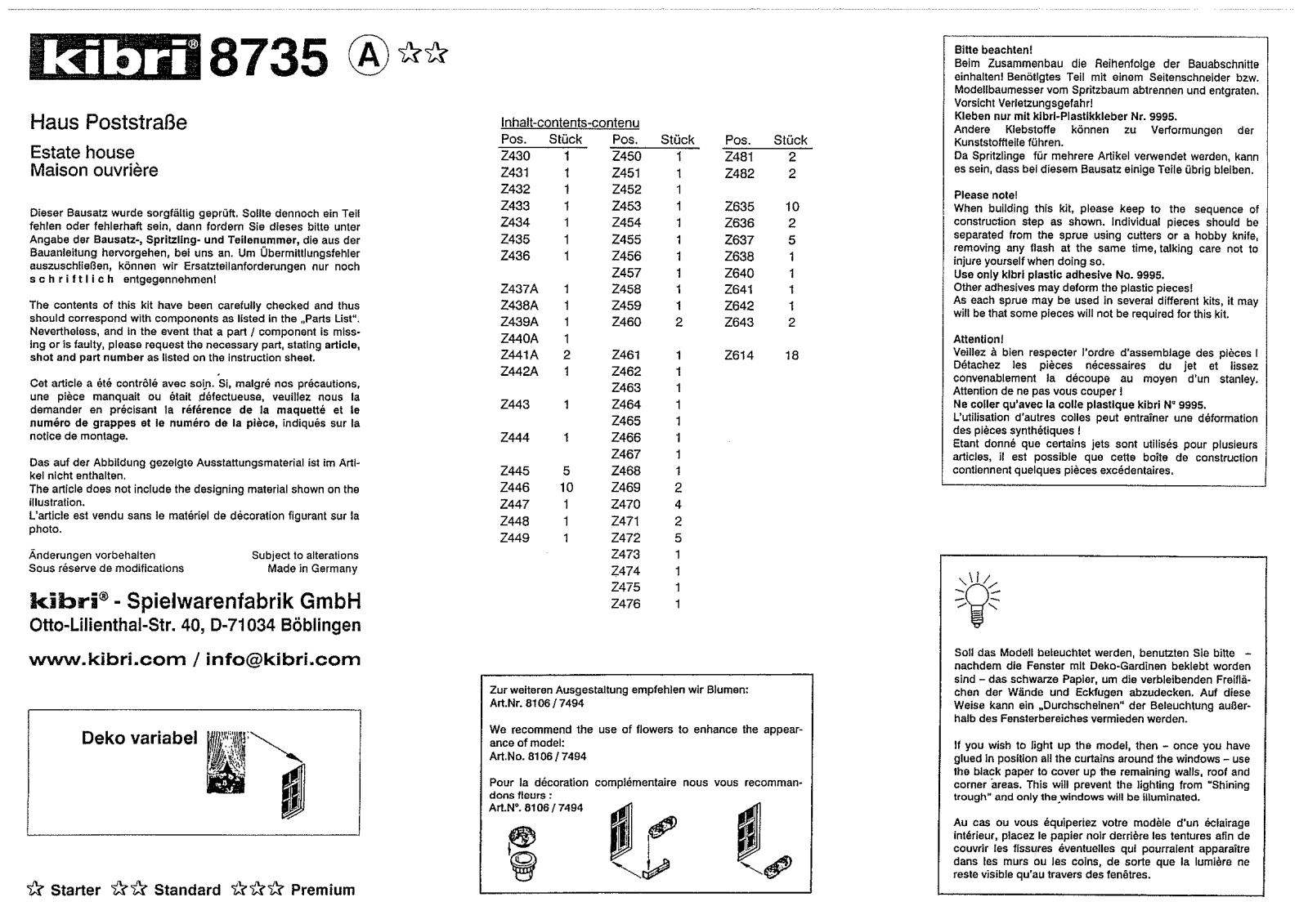 Kibri 8735 User Manual