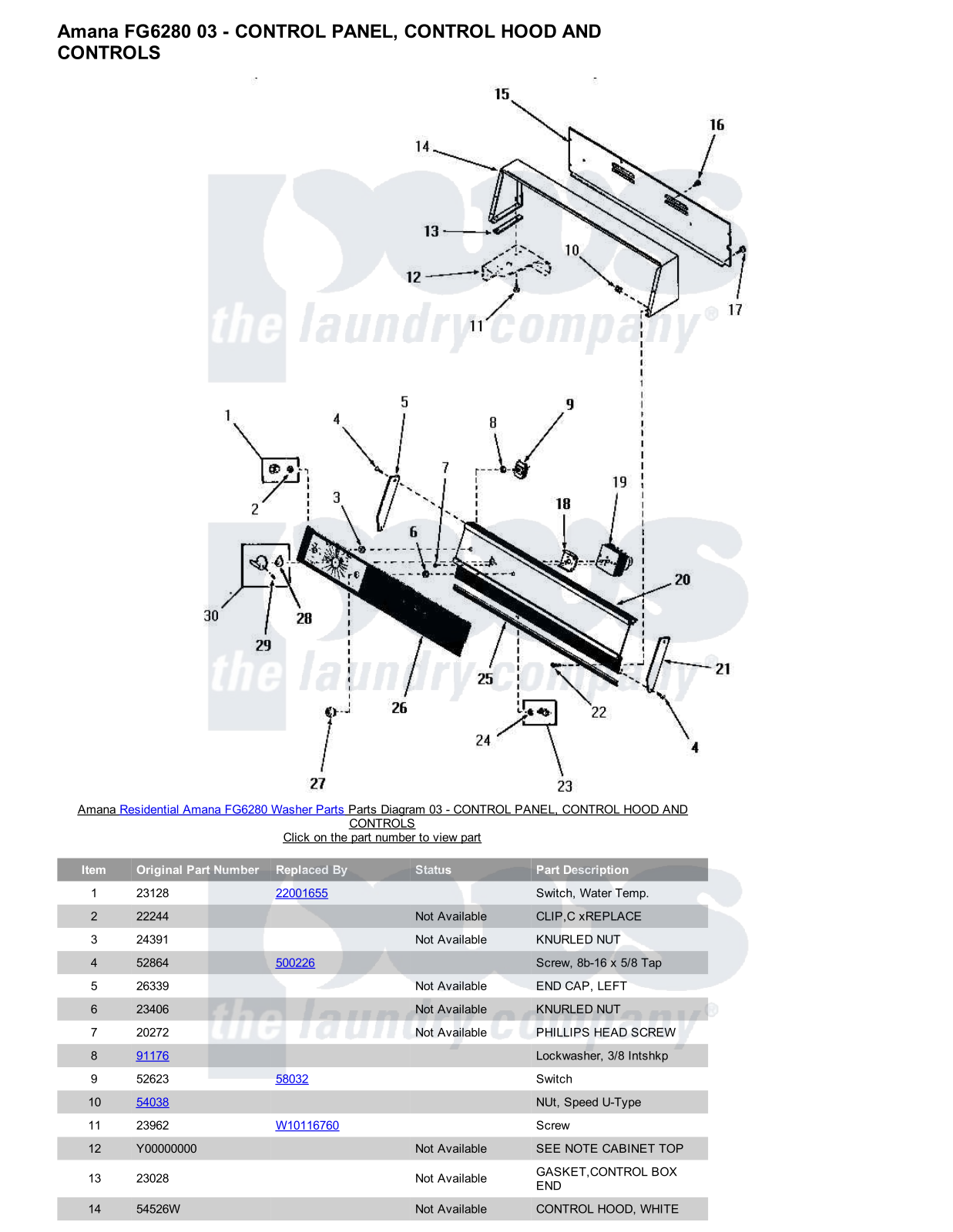 Amana FG6280 Parts Diagram