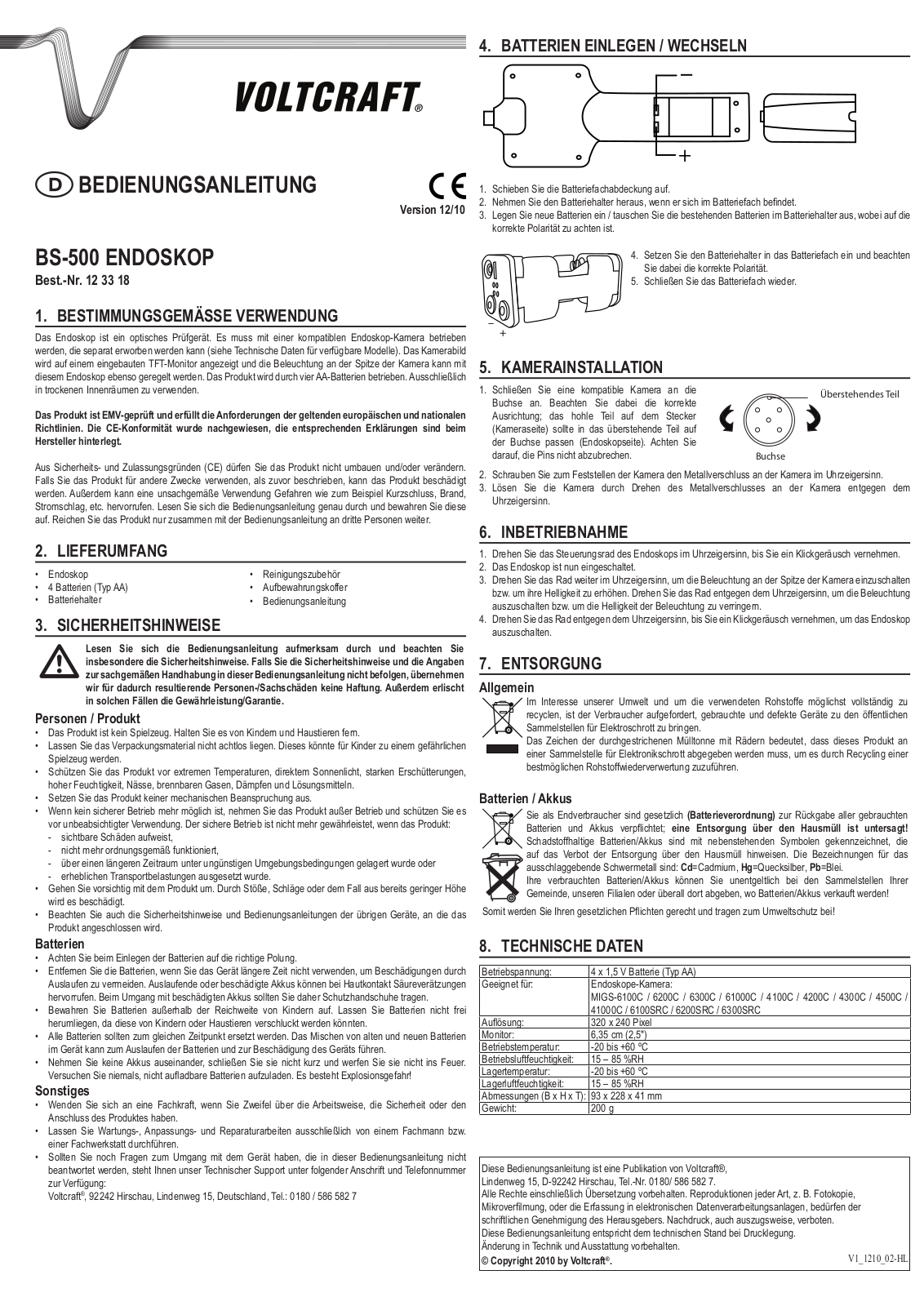 VOLTCRAFT BS-500 User Manual