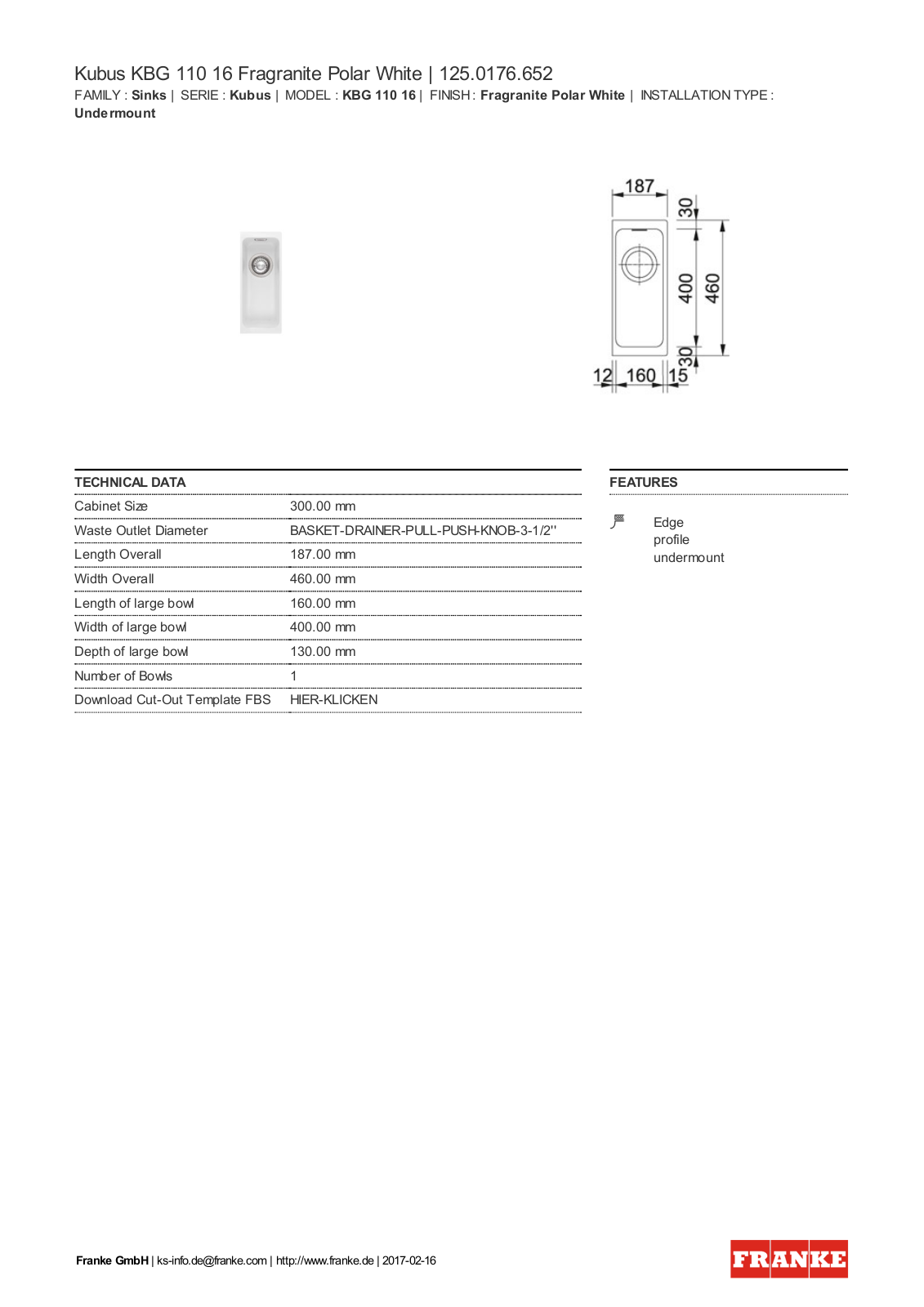 Franke 125.0176.652 Service Manual