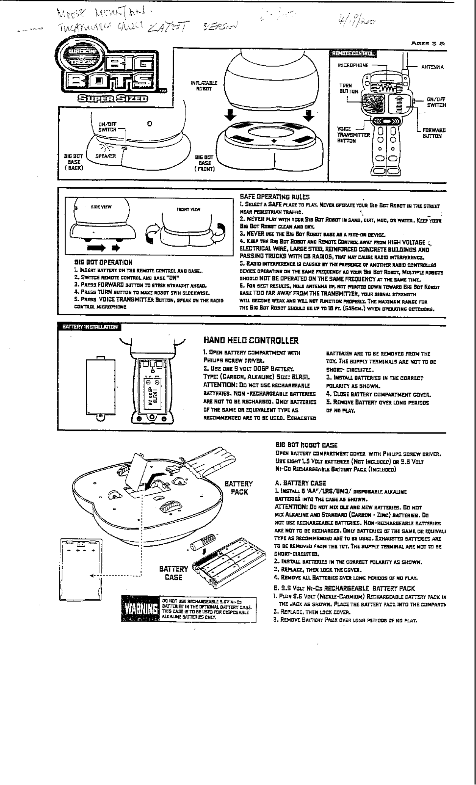 Moose Mountain Toymakers 6000 User Manual