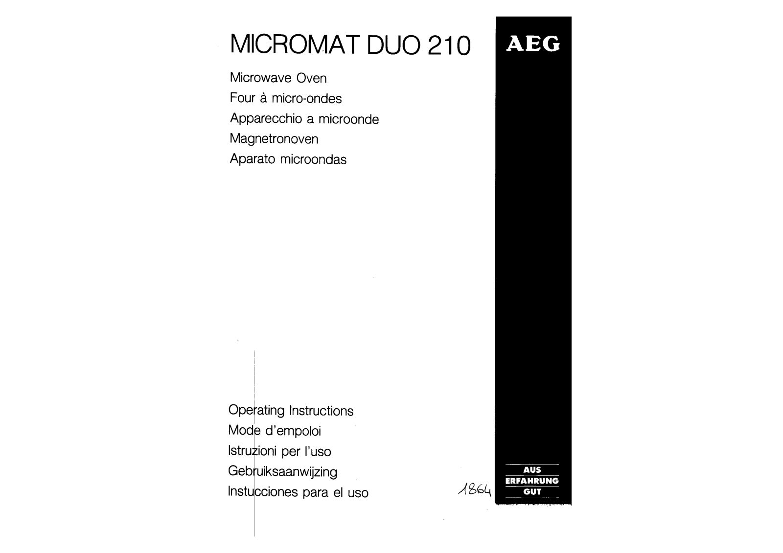 Aeg MICROMAT    DUO 210 Operating instructions