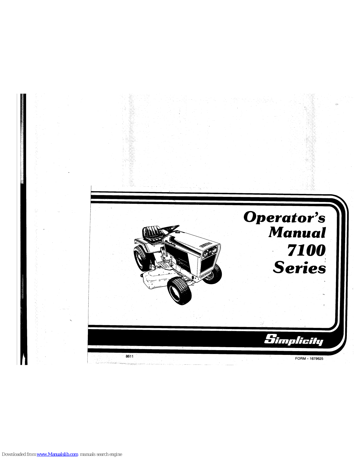 Simplicity 7100 Series, 7112, 7116, 7117, 7119 Operator's Manual