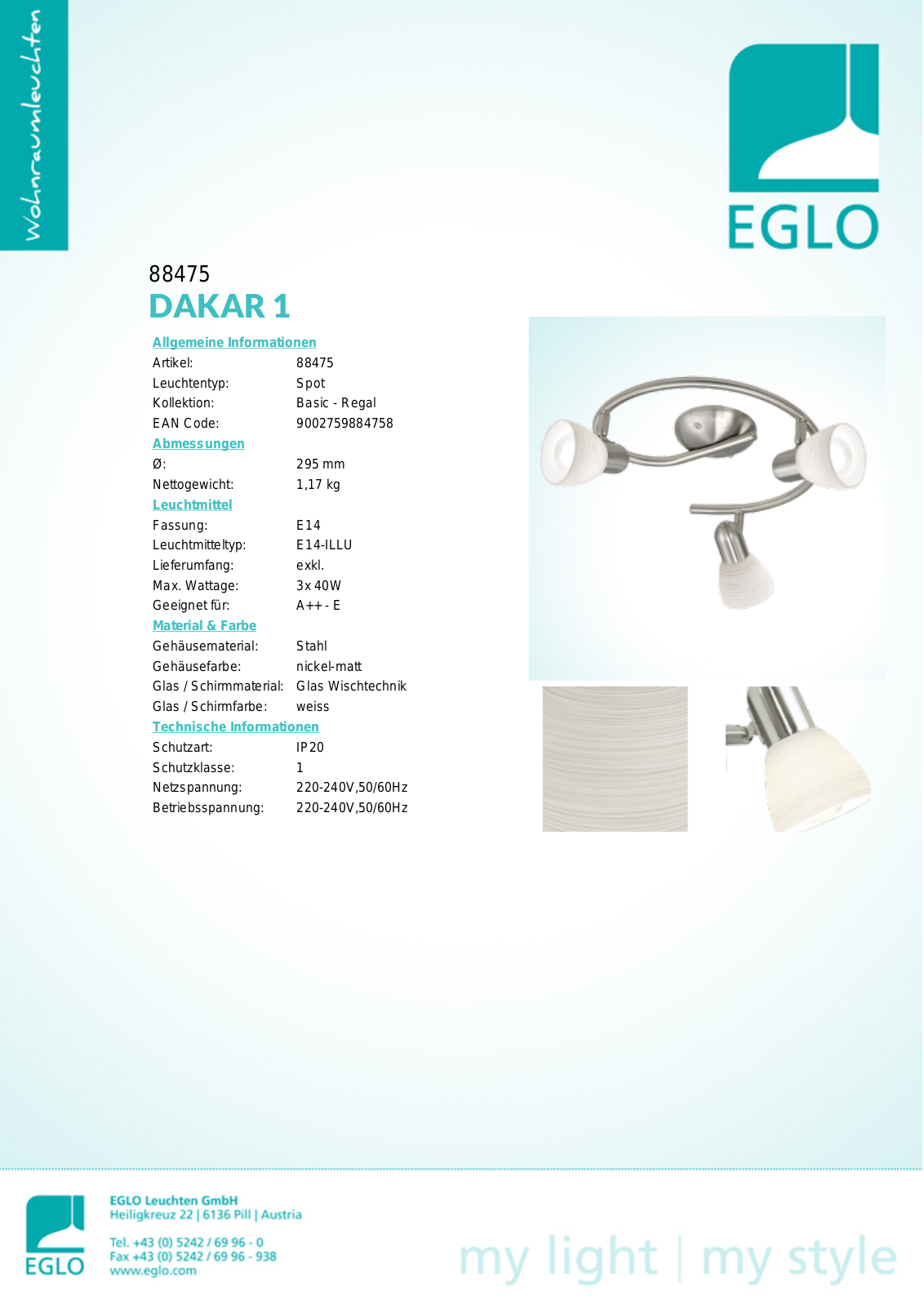 Eglo 88475 Service Manual