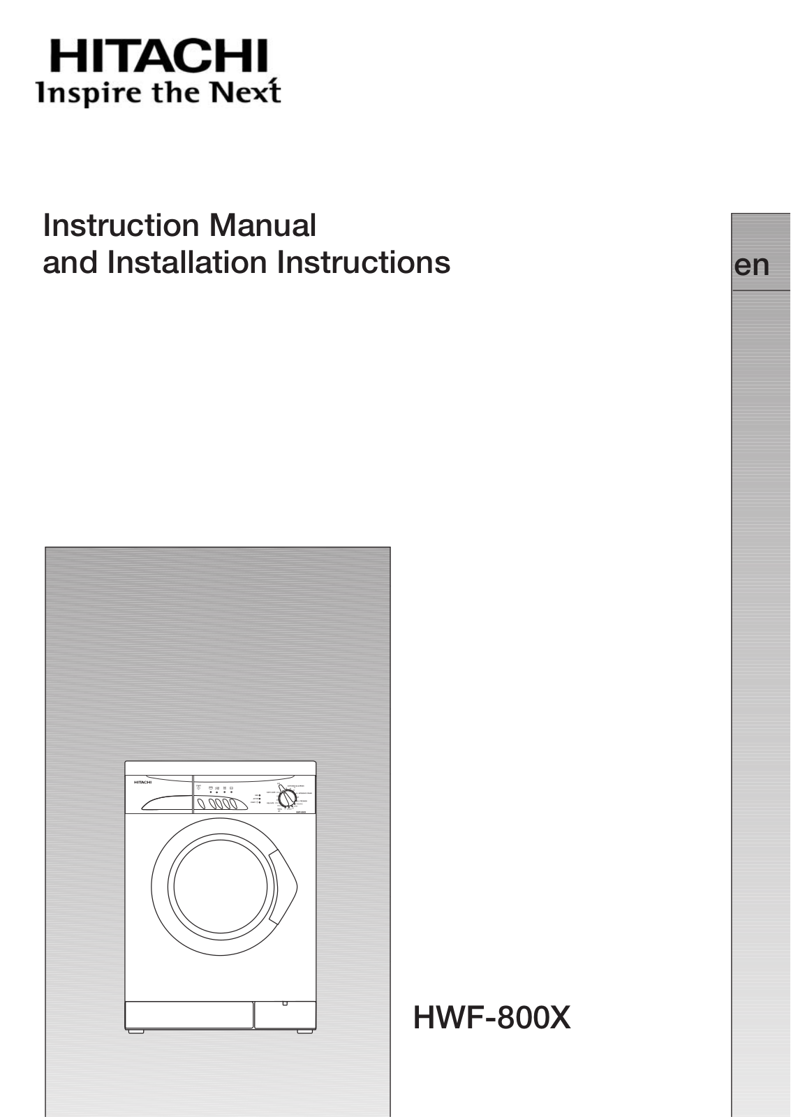 Hitachi HWF-800X User Manual