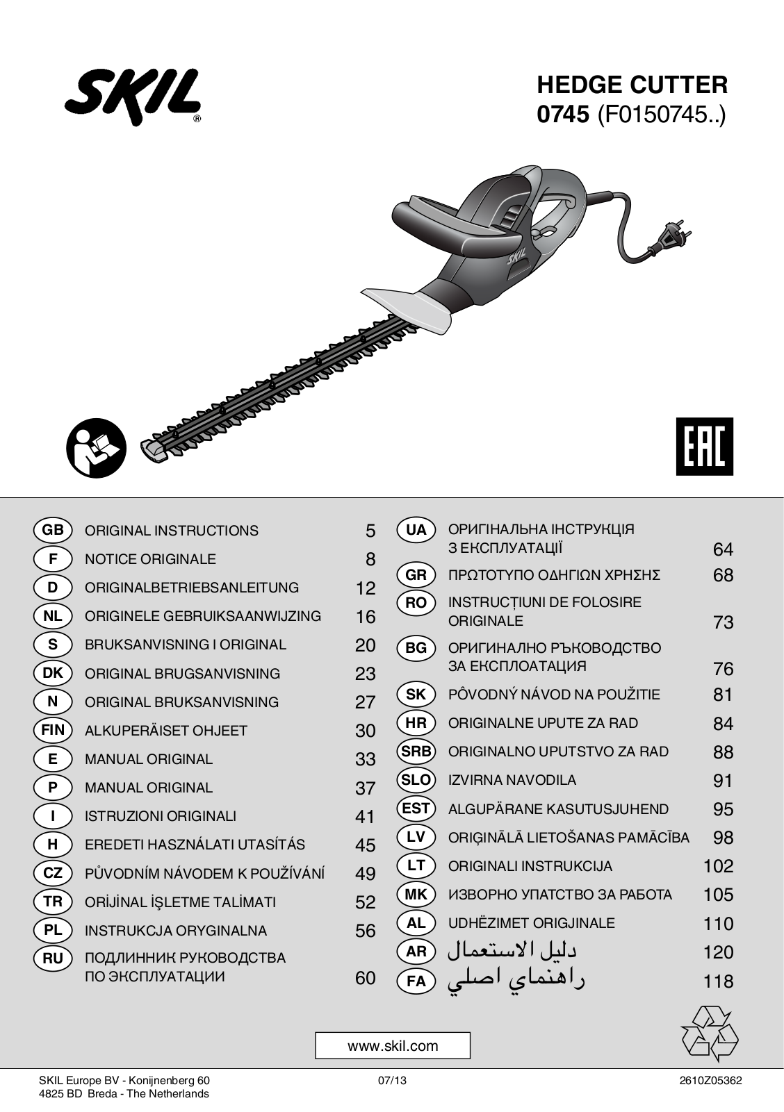 Skil 0745 RT User Manual