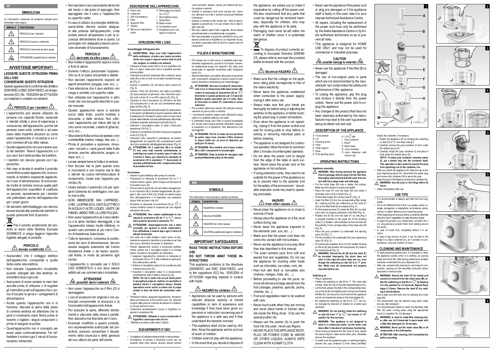 Ariete 176 User Manual