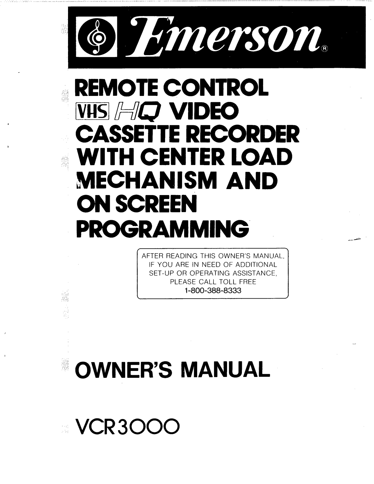 EMERSON VCR3000 User Manual