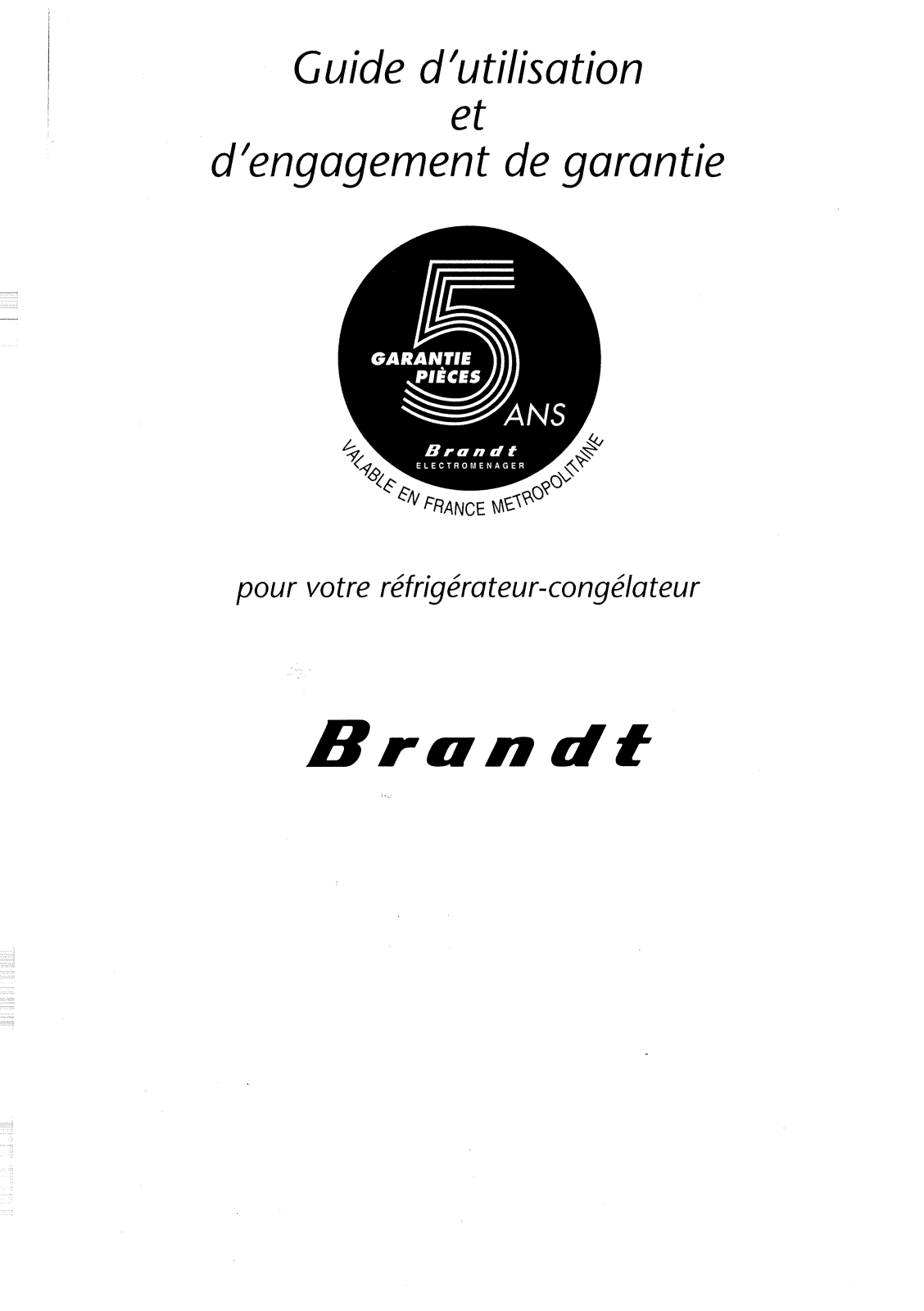 BRANDT RD4300 User Manual