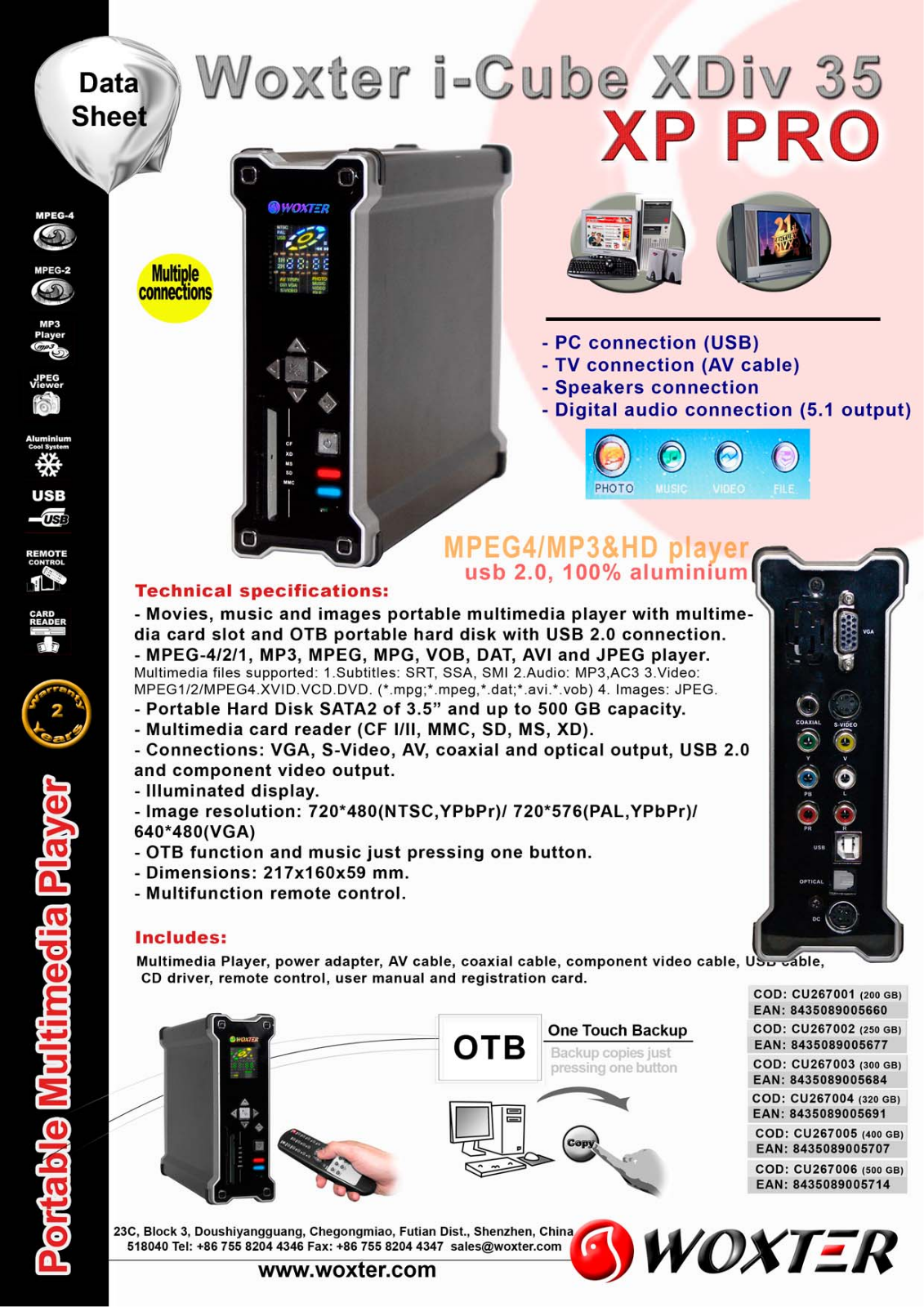 Woxter I-CUBE XDIV 35 XP PRO User Manual