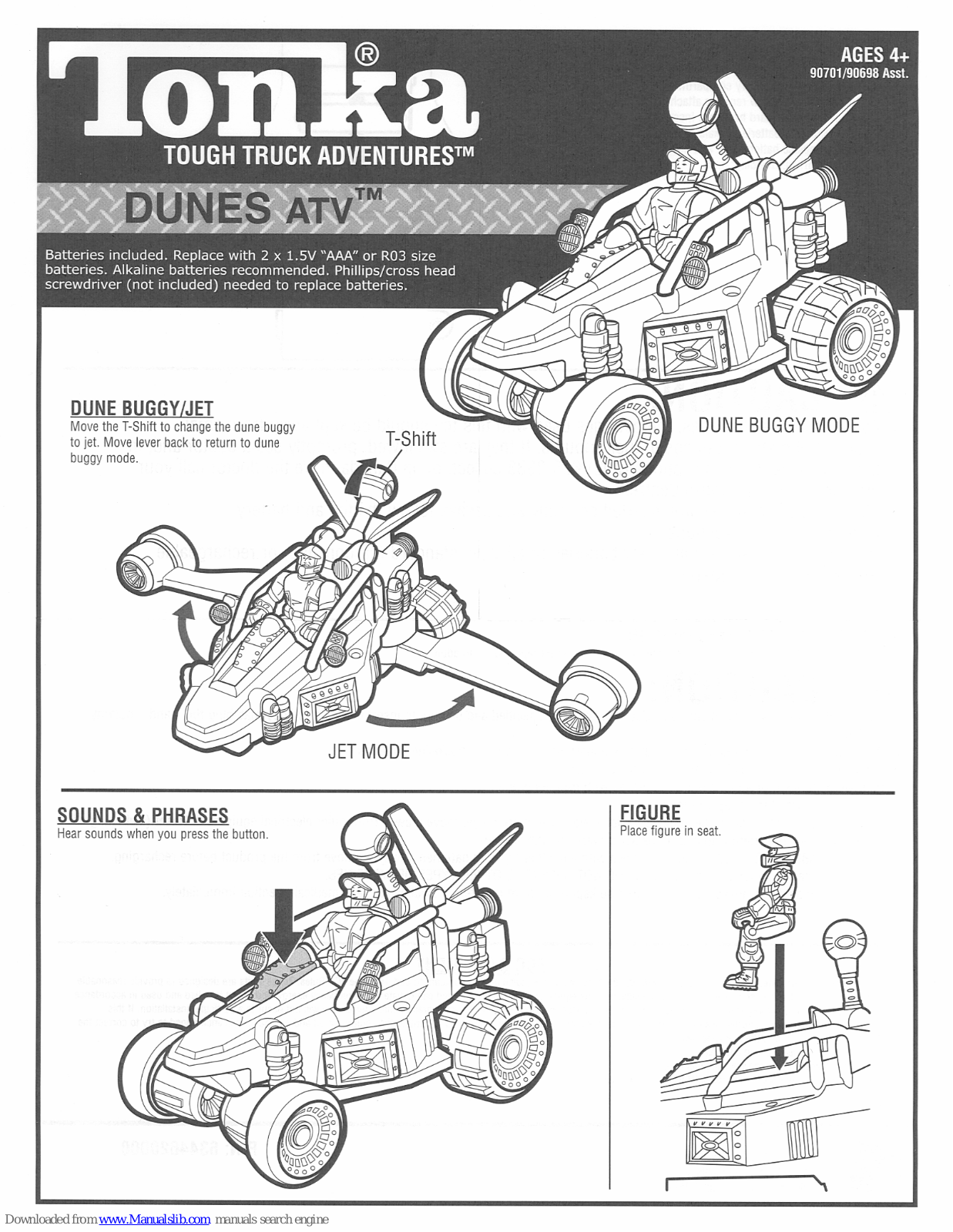 Tonka Dunes ATV 90701, Dunes ATV 90698 User Manual