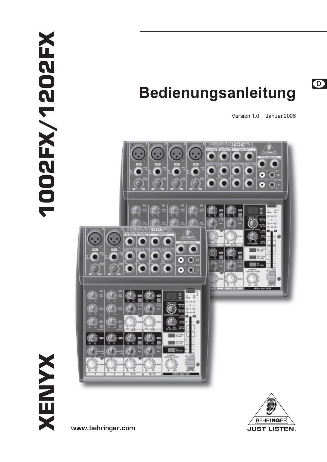 Behringer XENYX 1002FX, XENYX 1202FX User manual