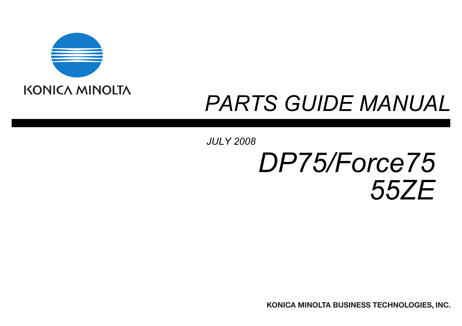 Konica Minolta FORCE 75 User Manual