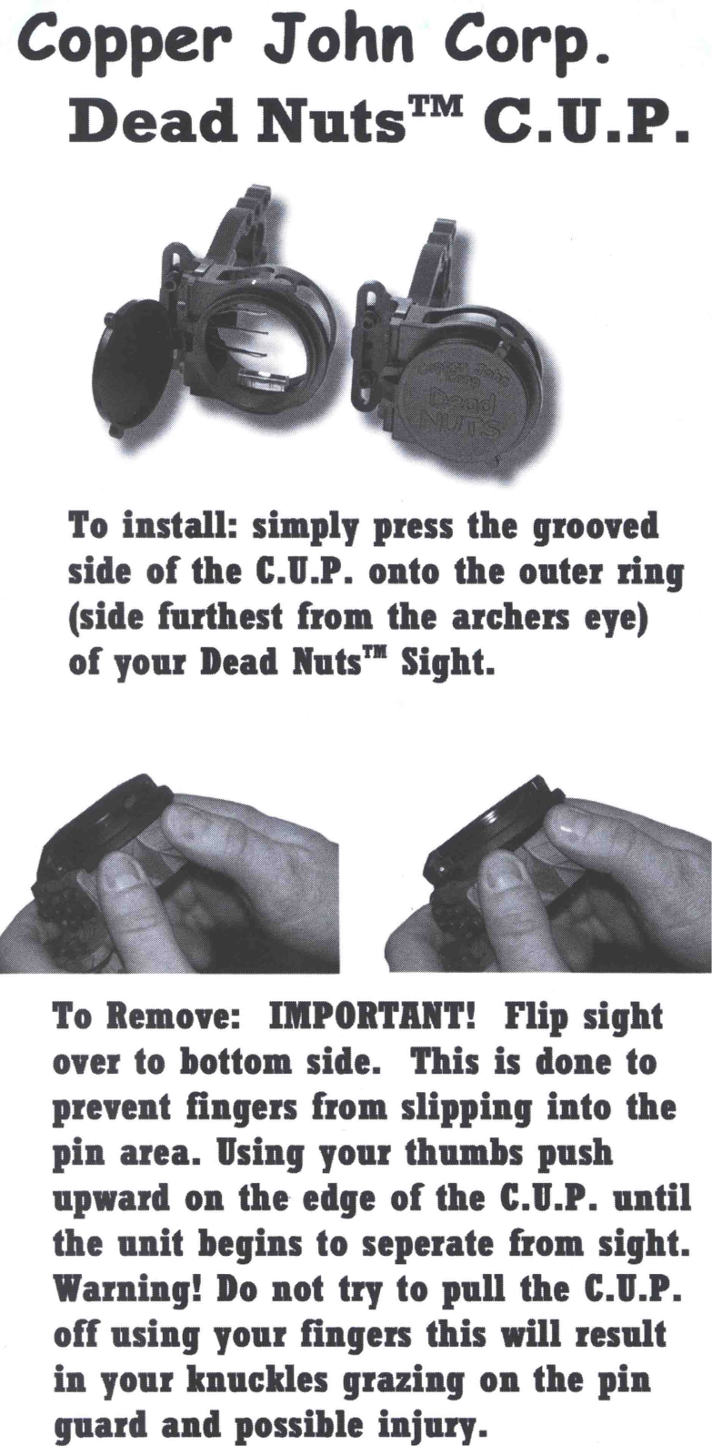 Copper john CUP User Manual