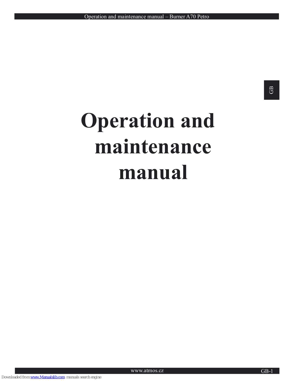 Atmos A70 Petro Operation And Maintenance Manual