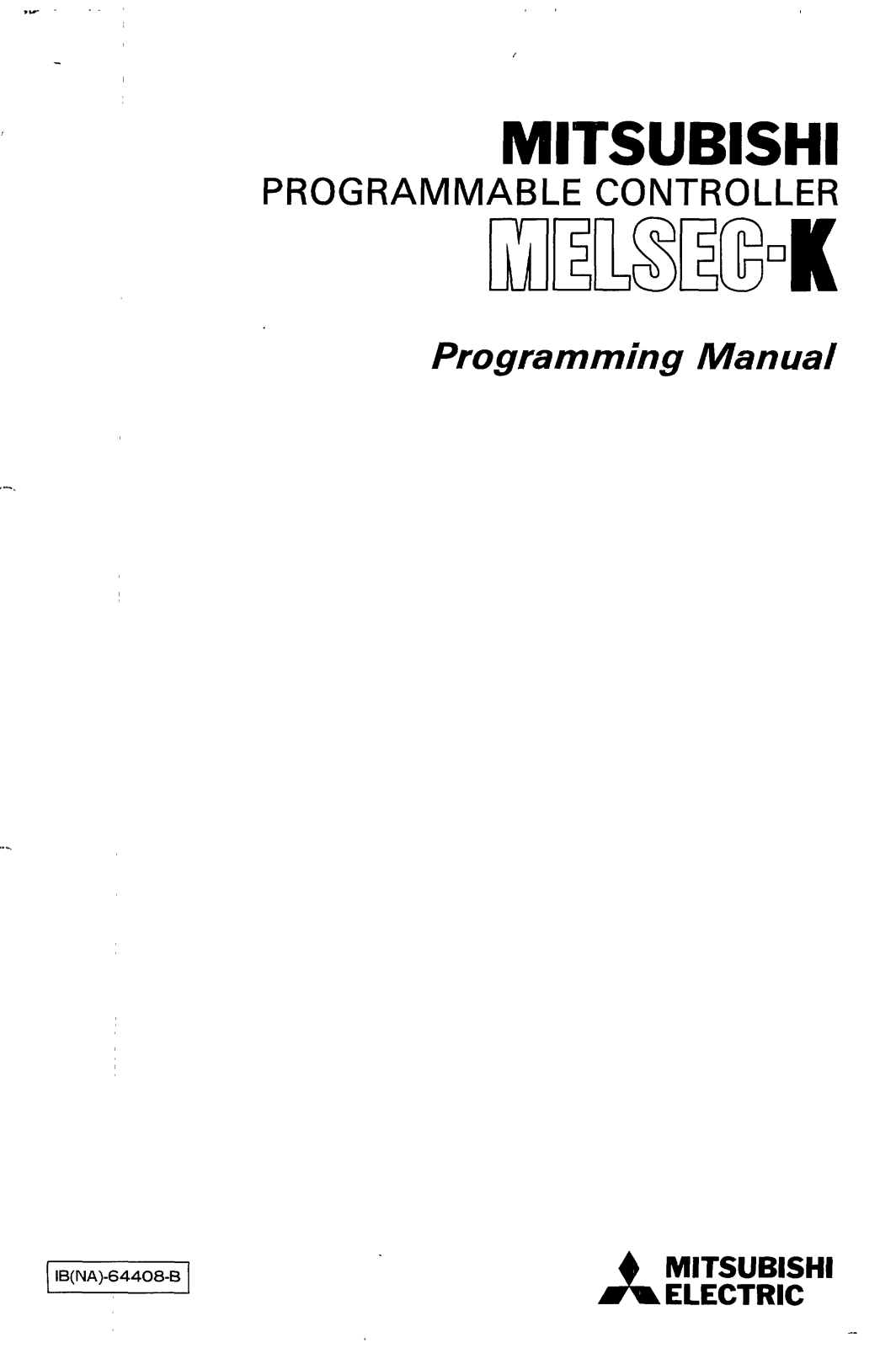 Mitsubishi Electric melsec-k Programming Manual - ManualMachine.com