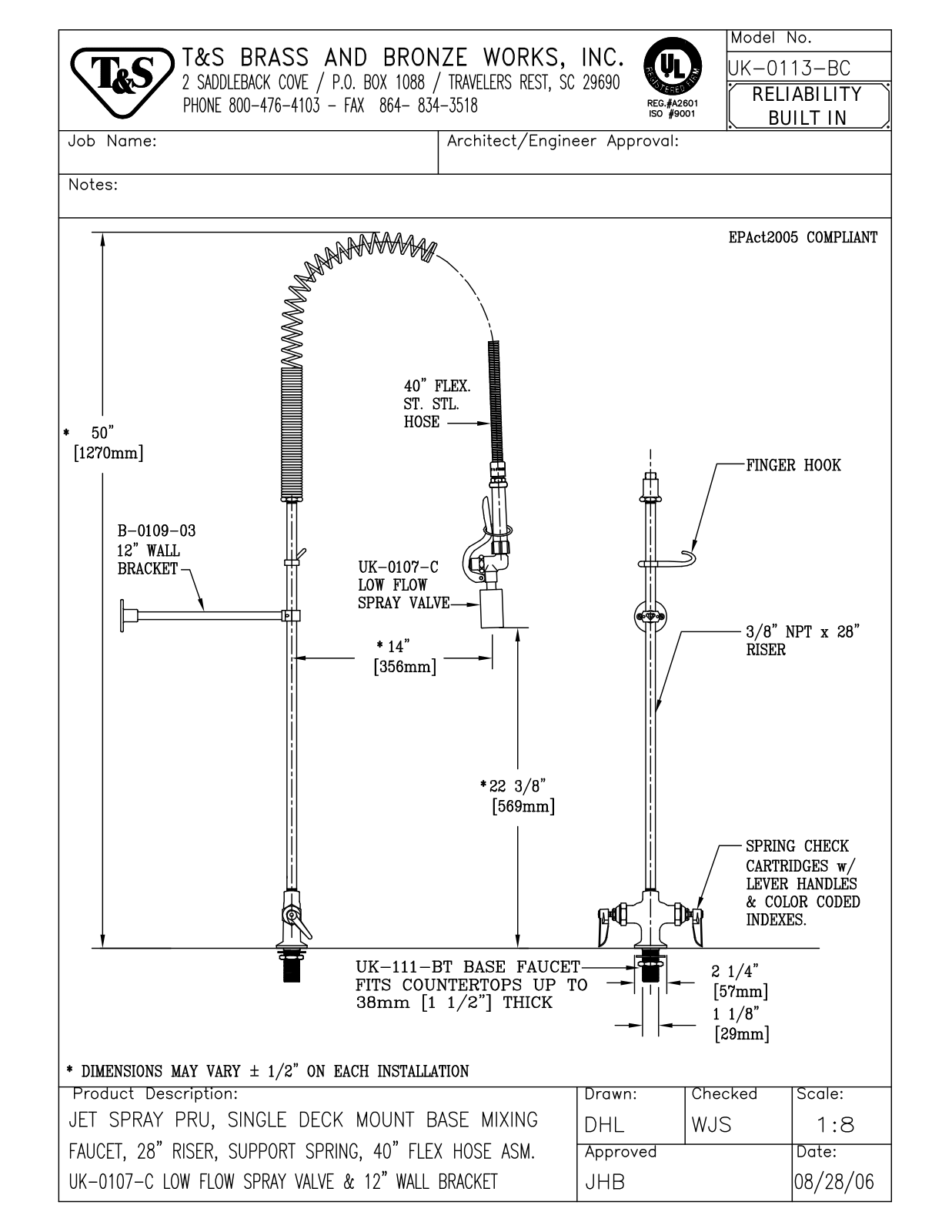 T&S Brass UK-0113-BC User Manual