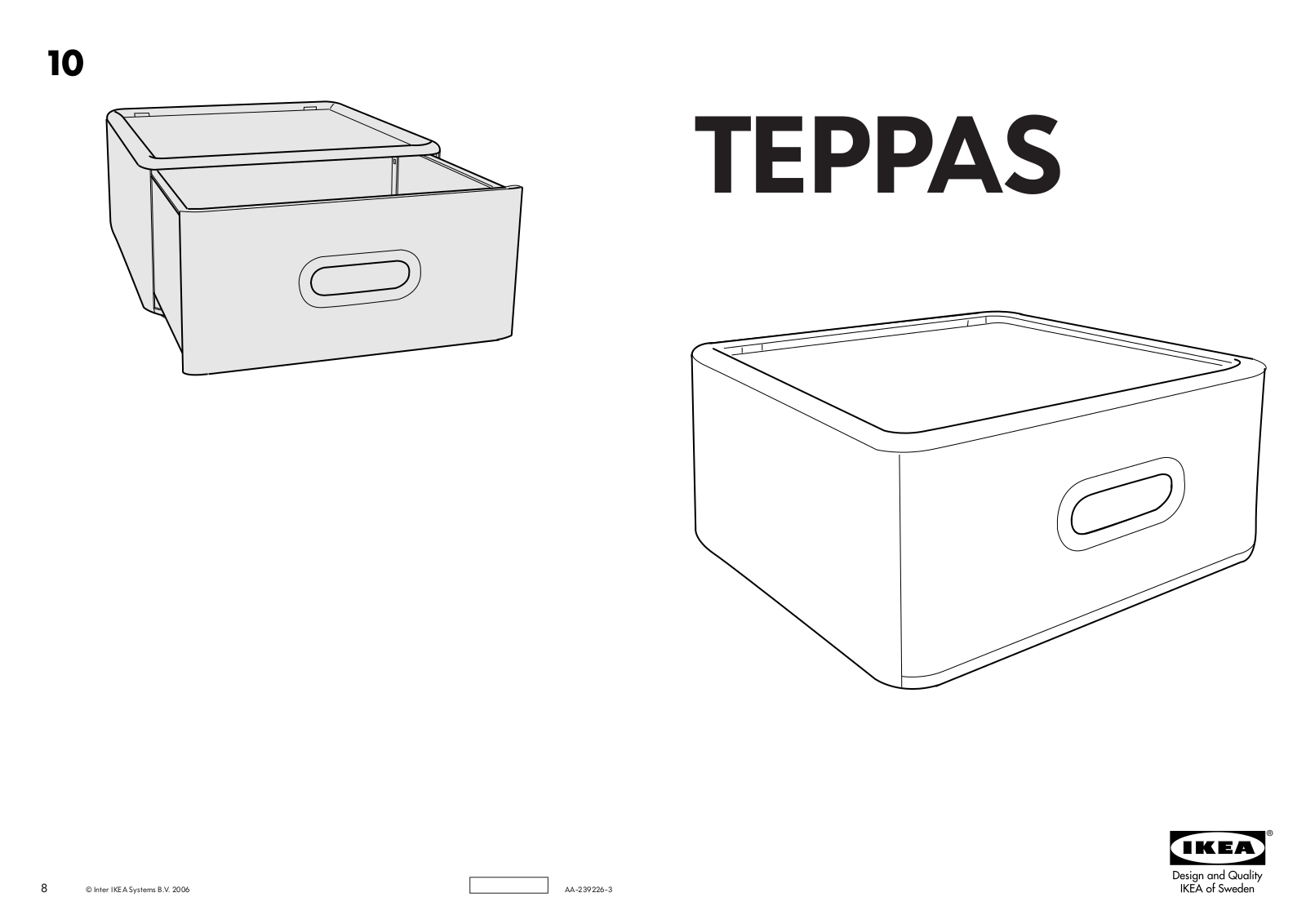 IKEA TEPPAS DRAWER UNIT 13 34X13 34 Assembly Instruction