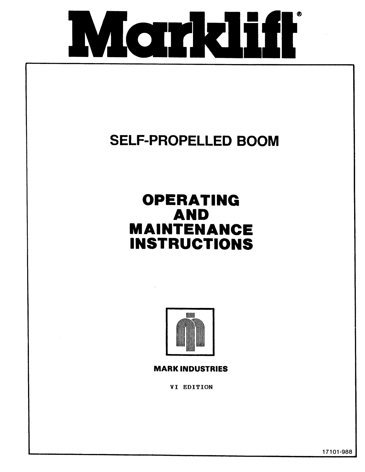 Marklifts 21RT, 21s, 30H, 30L, 30RT Operator's Manual - ManualMachine.com