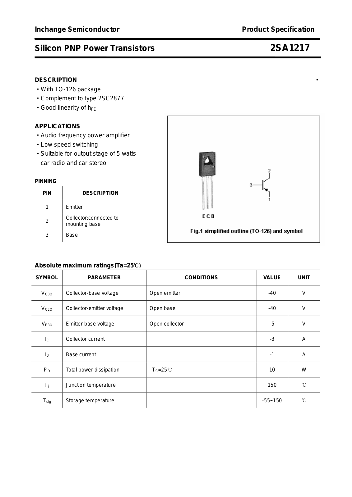 Datasheet 2sa1217 Datasheet - ManualMachine.com