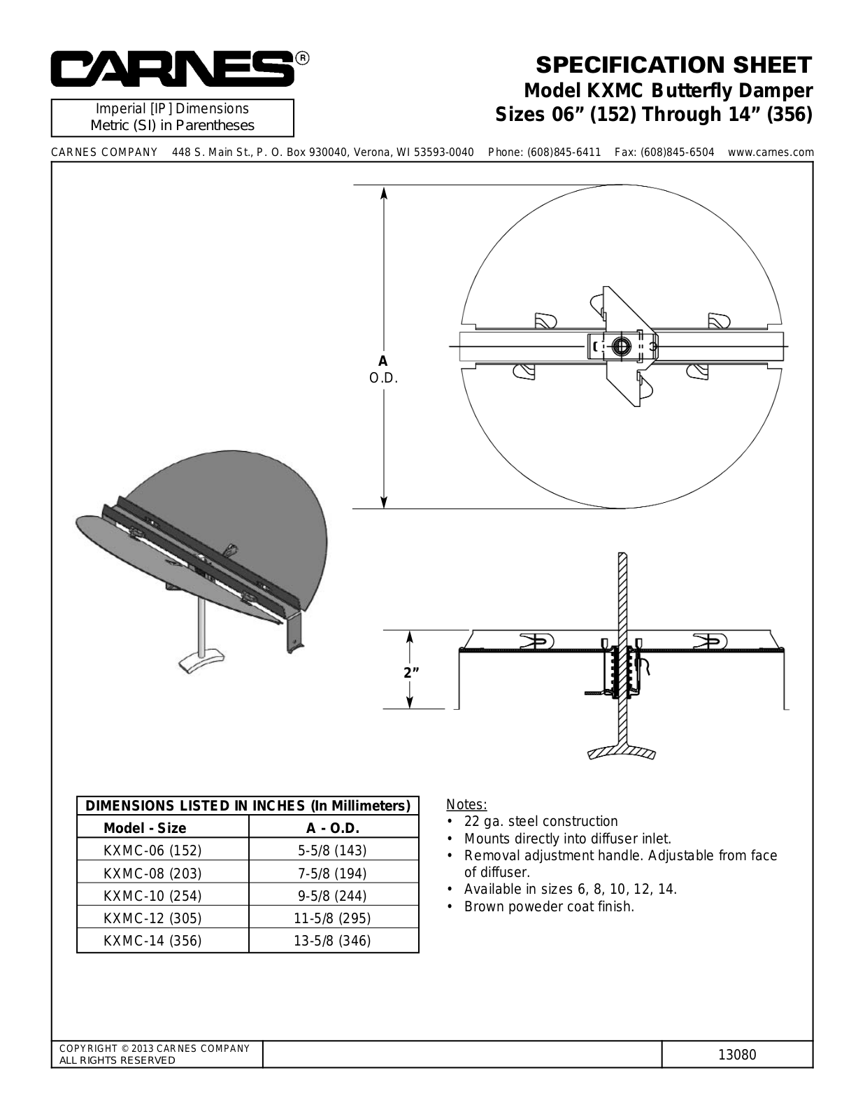 Carnes KXMC-06 User Manual