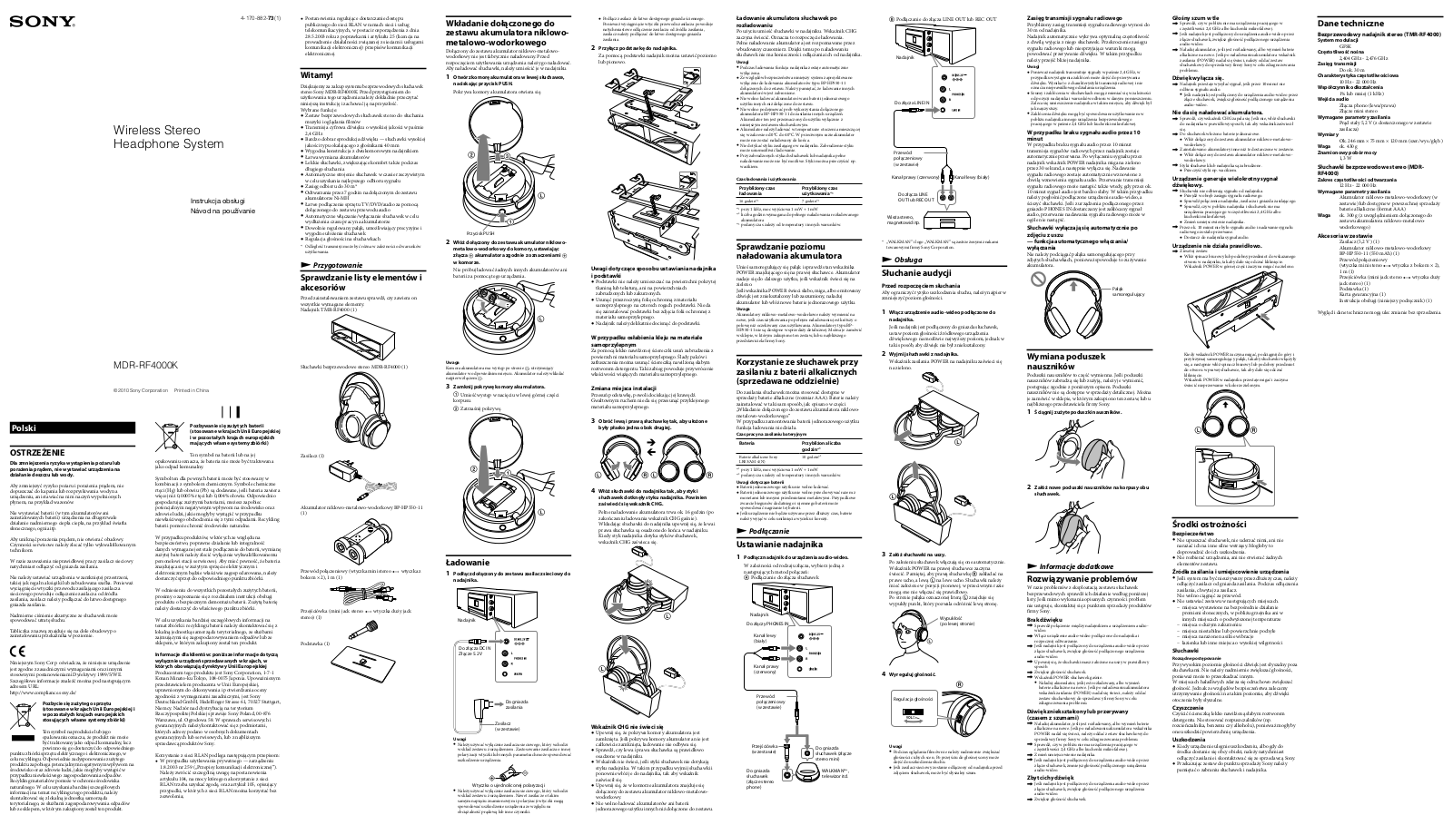 Sony MDR-RF4000K User Manual