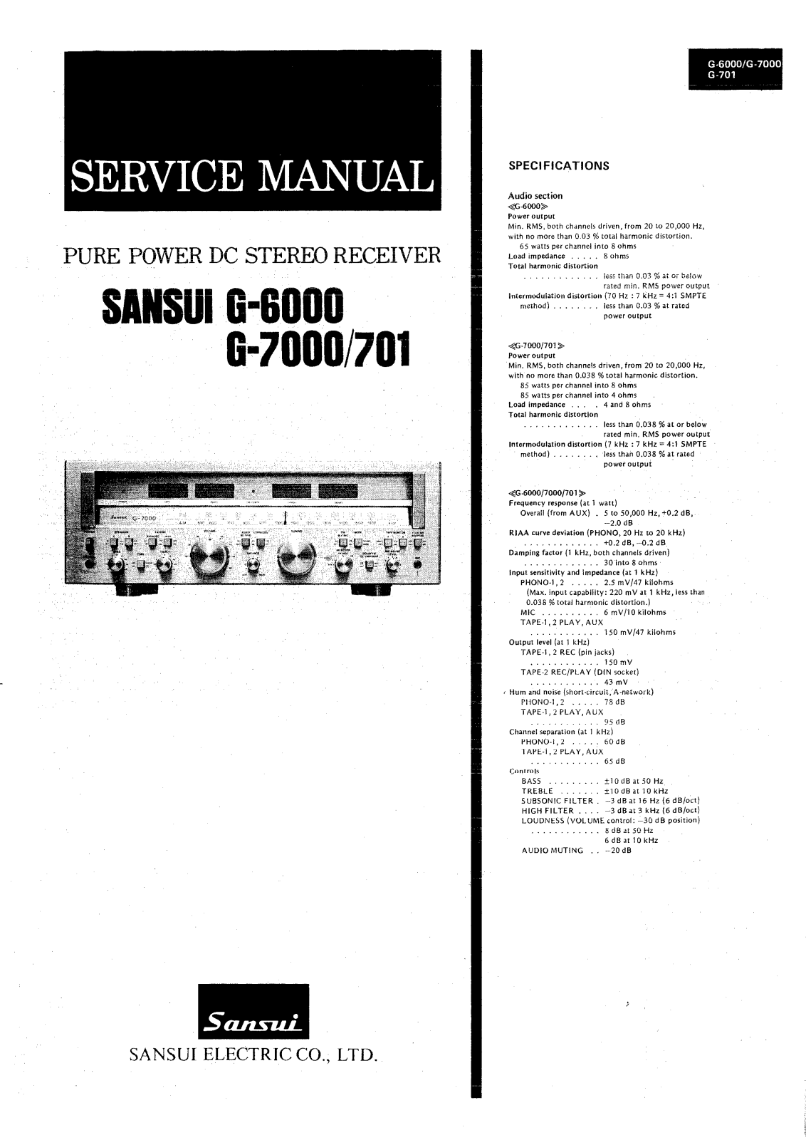 Sansui G-701 Service manual