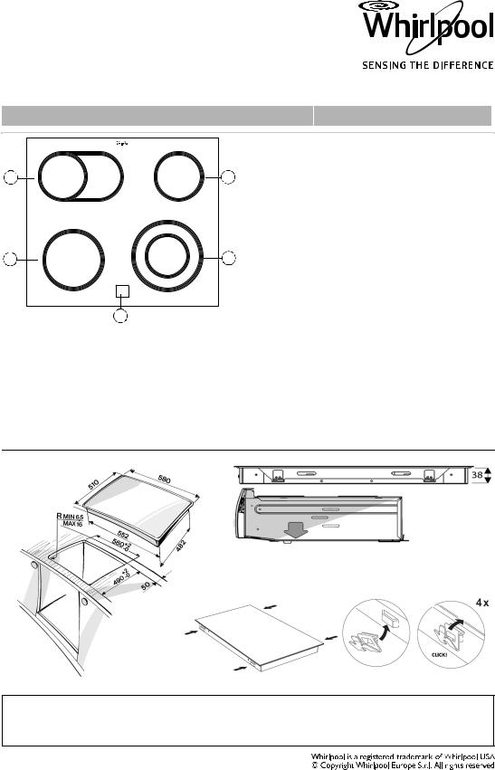 Whirlpool AKT 157 PRODUCT DESCRIPTION SHEET