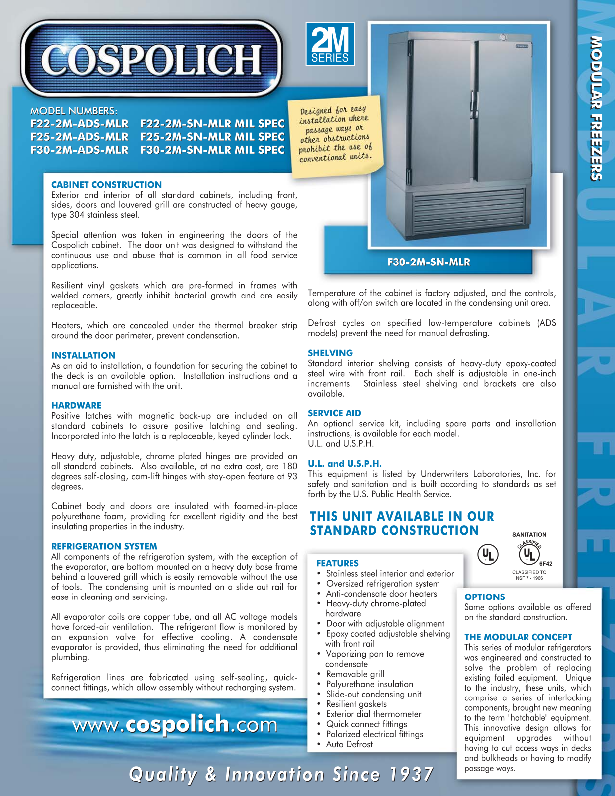 Cospolich F22-2M-ADS-MLR User Manual