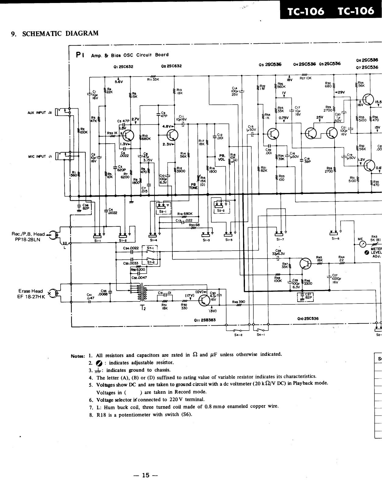 Sony TC-106 Schematic